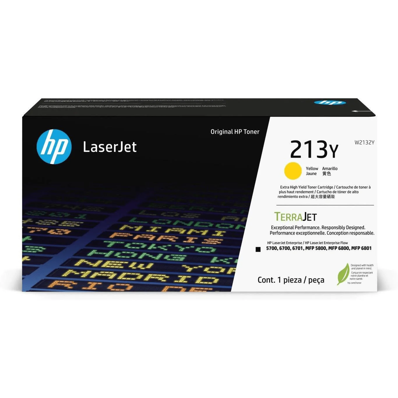 HP 213Y LaserJet Yellow Extra High Yield Toner Cartridge 12,000 Pages Original W2133Y Single-pack