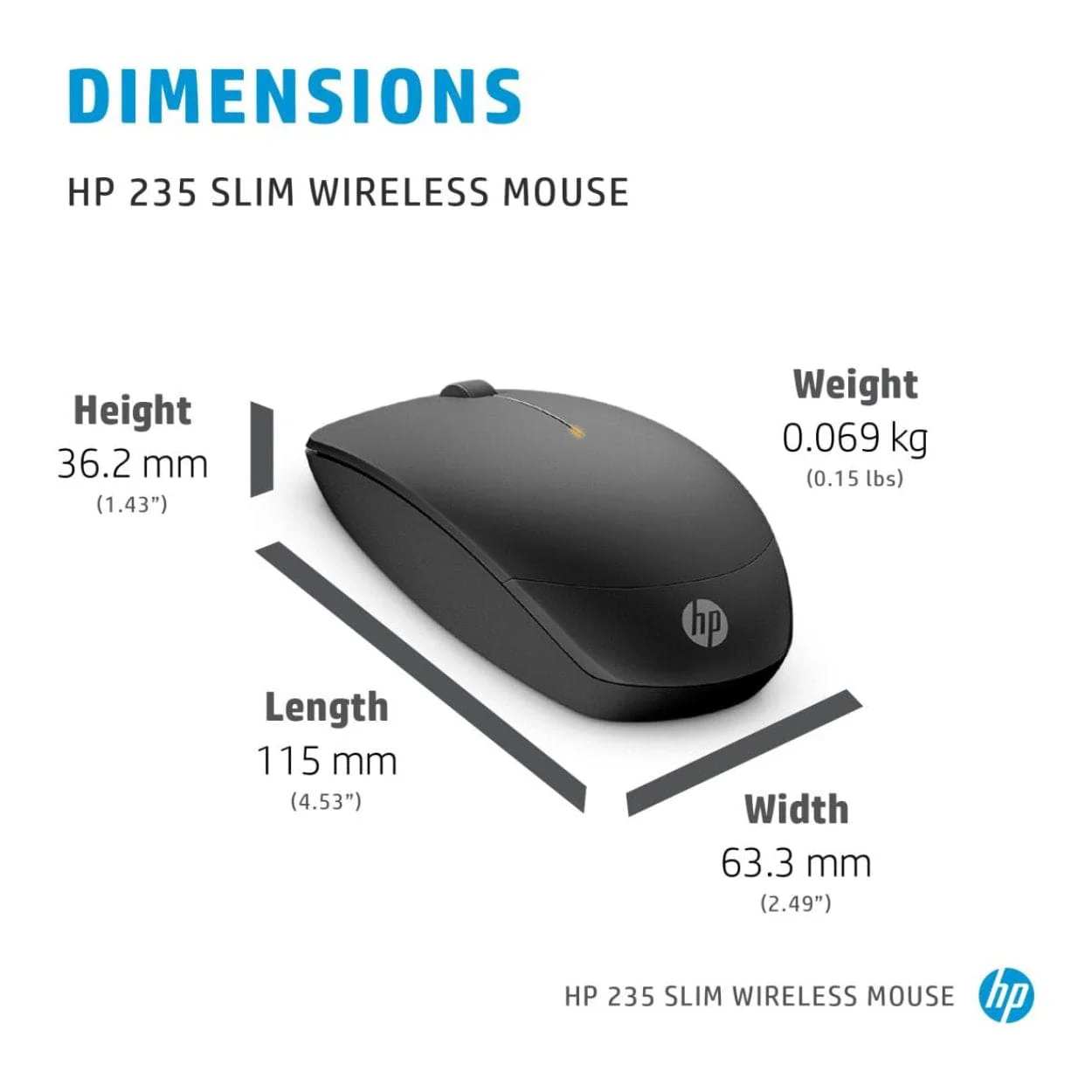 HP 235 Slim Wireless Mouse 4E407UT - Image 7