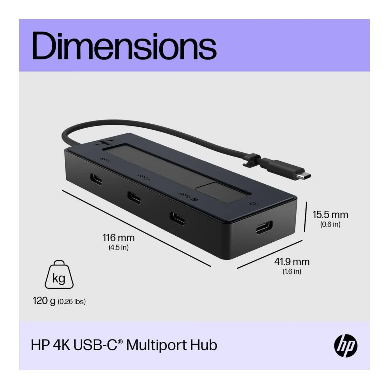 HP 4K USB-C Multiport Hub 6G843AA - Image 6