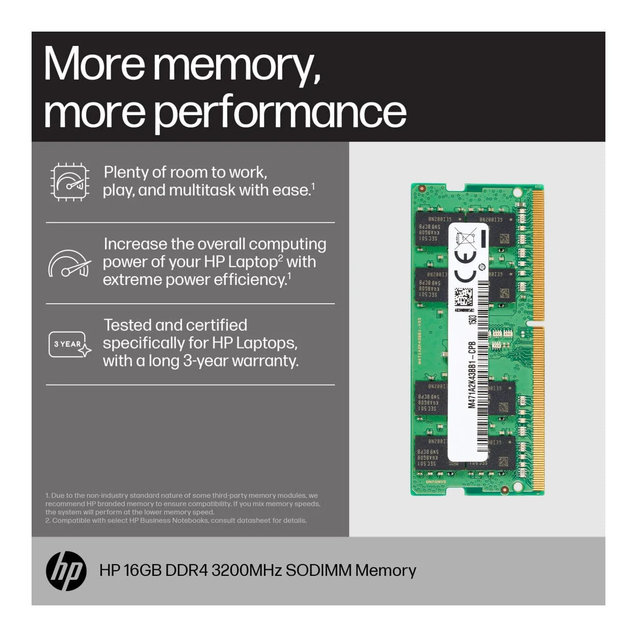 HP 8C4X9AA SODIMM Memory Module 16GB DDR4 3200MHz - Image 3
