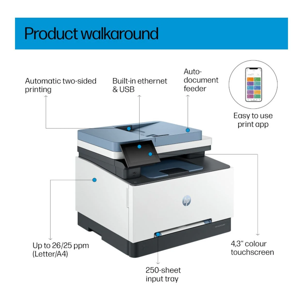 HP LaserJet Pro 3303fdn A4 Multifunction Colour Laser Printer 499M7A - Image 11