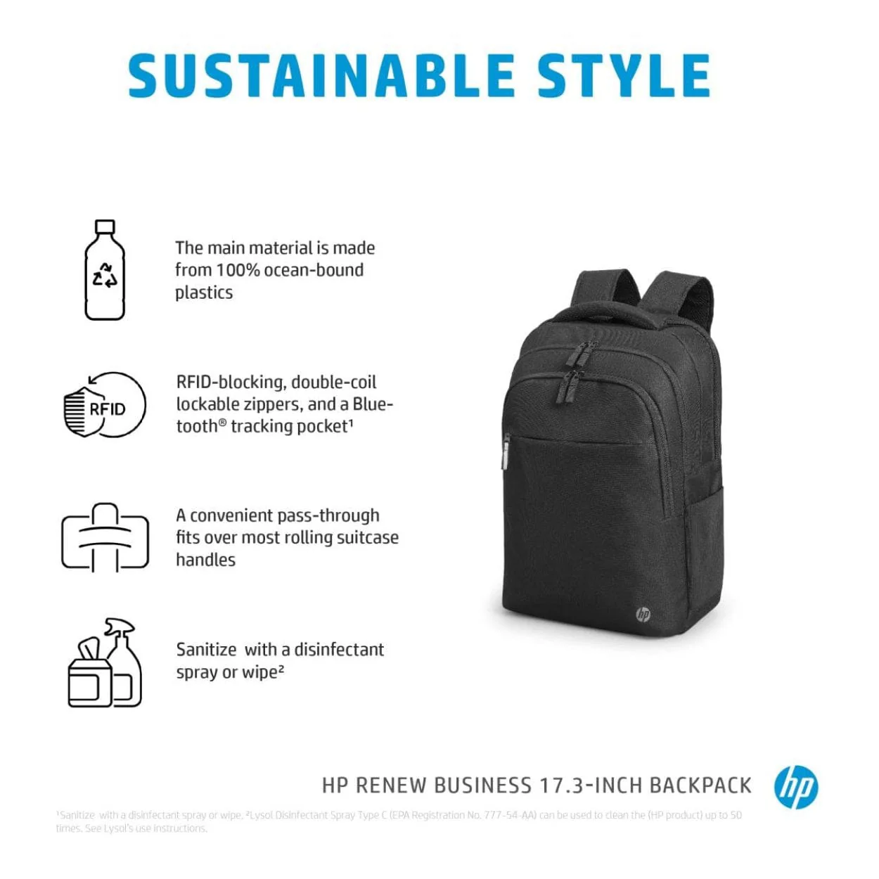 HP Renew Business 17.3-inch Notebook Backpack 3E2U5UT - Image 5