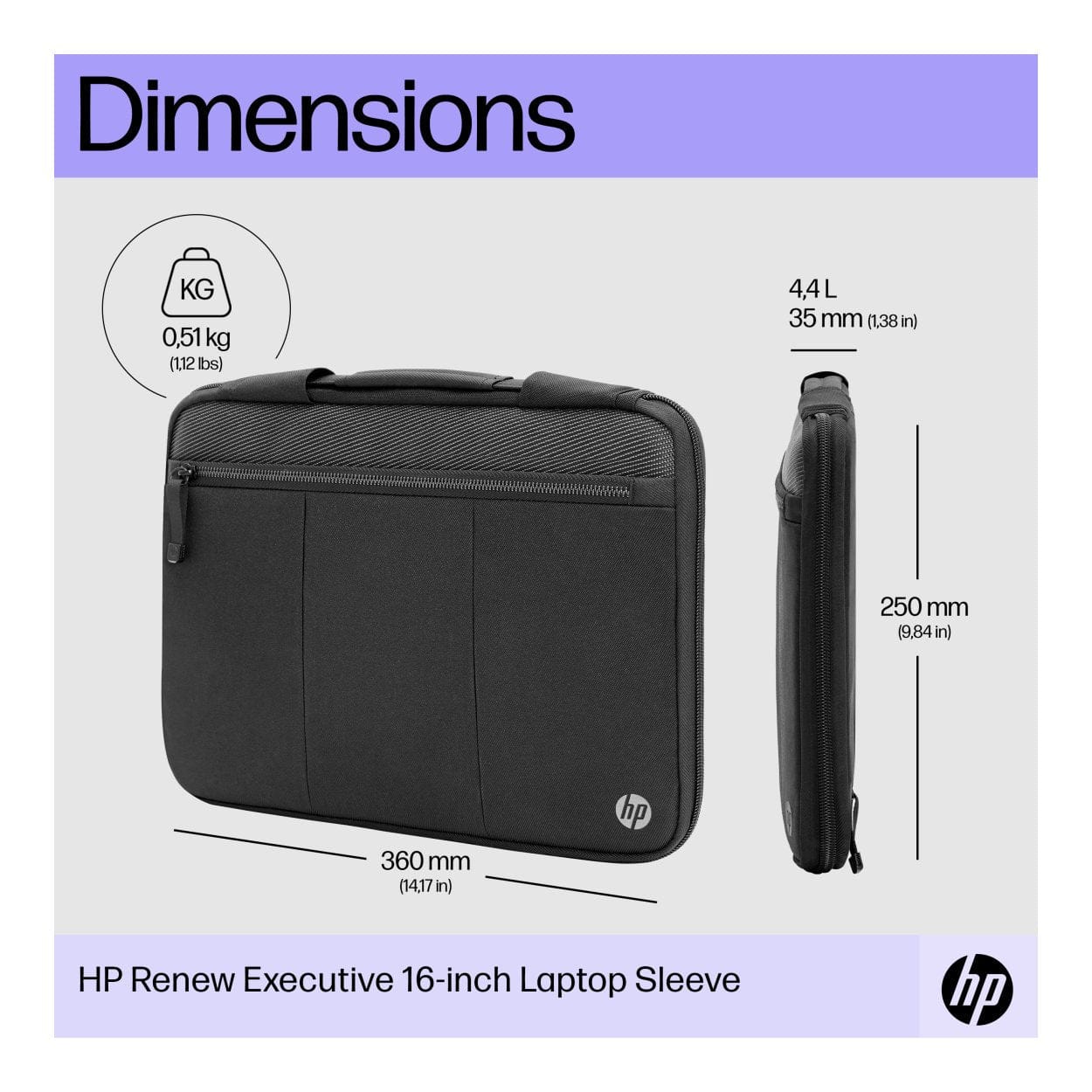 HP Renew Executive 14-inch Notebook Sleeve 6B8Y3AA - Image 5