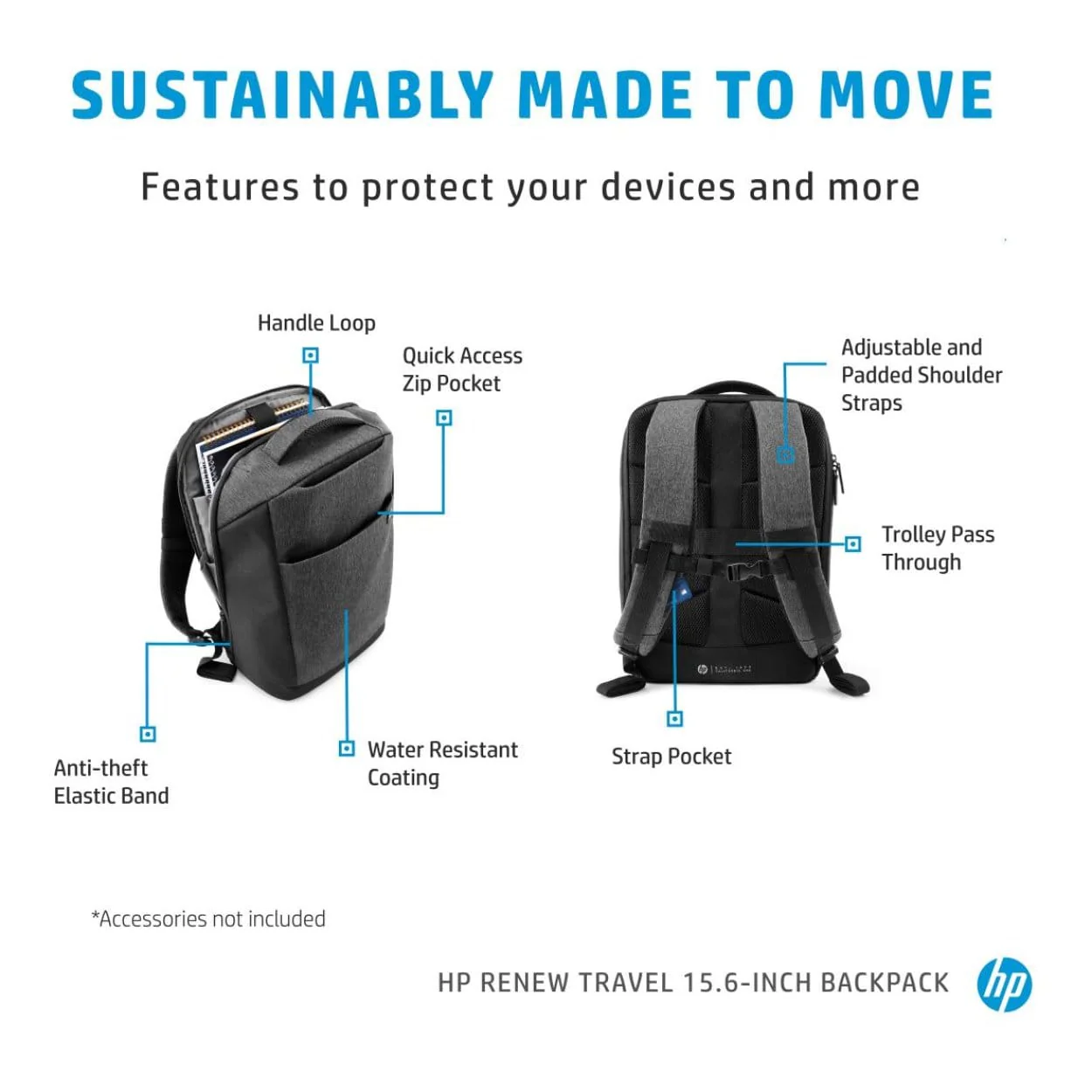 HP Renew Travel 15.6-inch Backpack 2Z8A3AA - Image 6