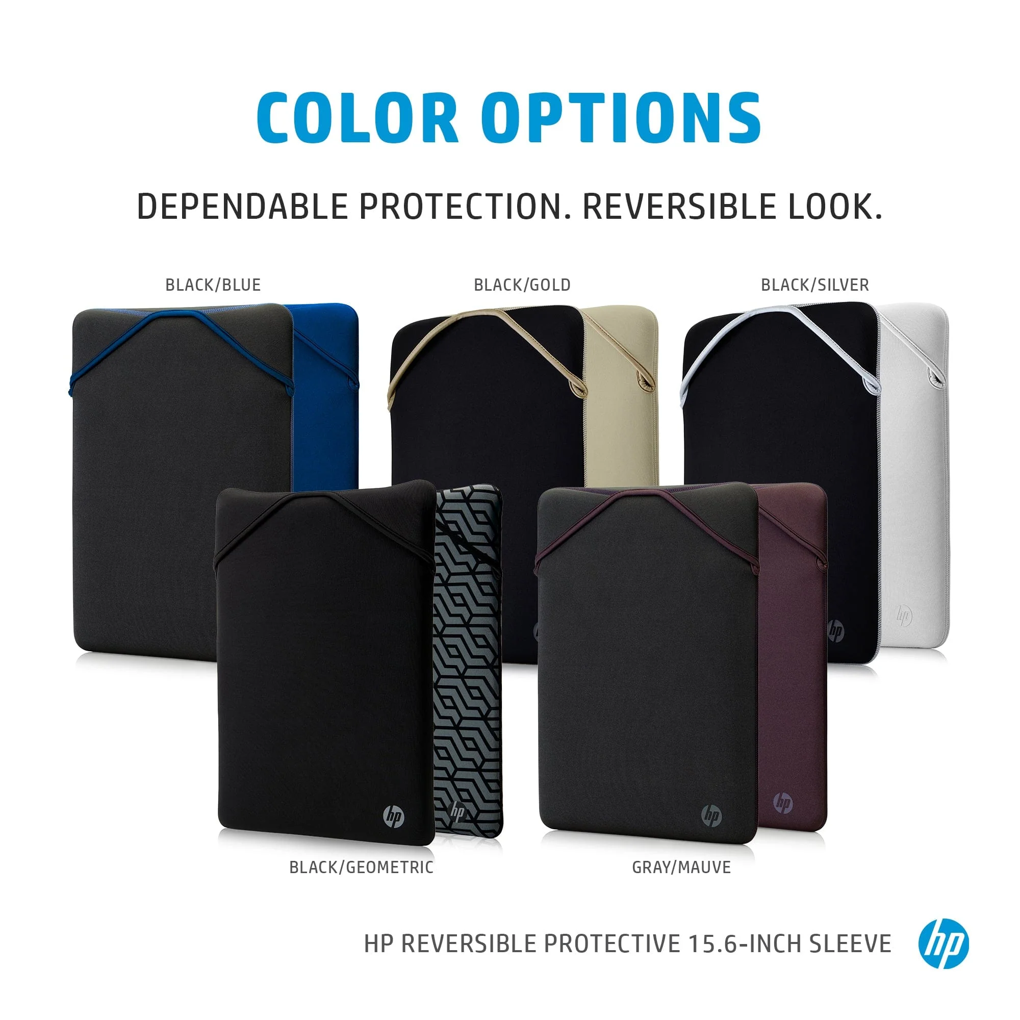 HP Reversible Protective 15.6-inch Notebook Sleeve Blue 2F1X7AA - Image 3