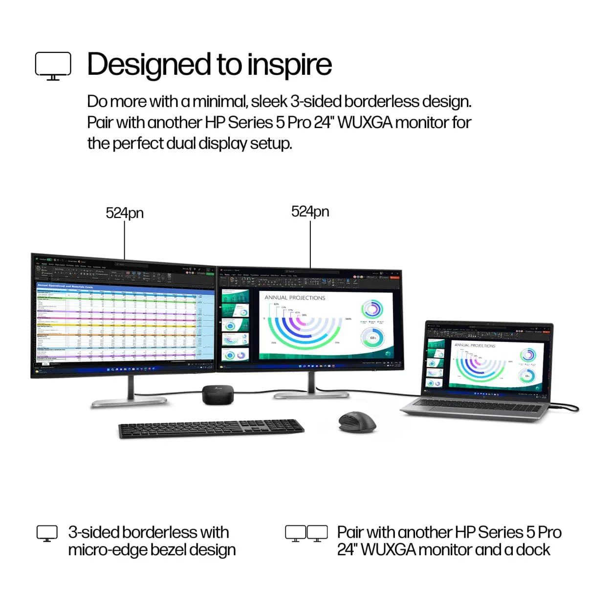 HP Series 5 Pro 524pn 24-inch 1920 x 1200p WUXGA 16:10 100Hz 5ms LED IPS Monitor 9D9A7A5 - Image 10