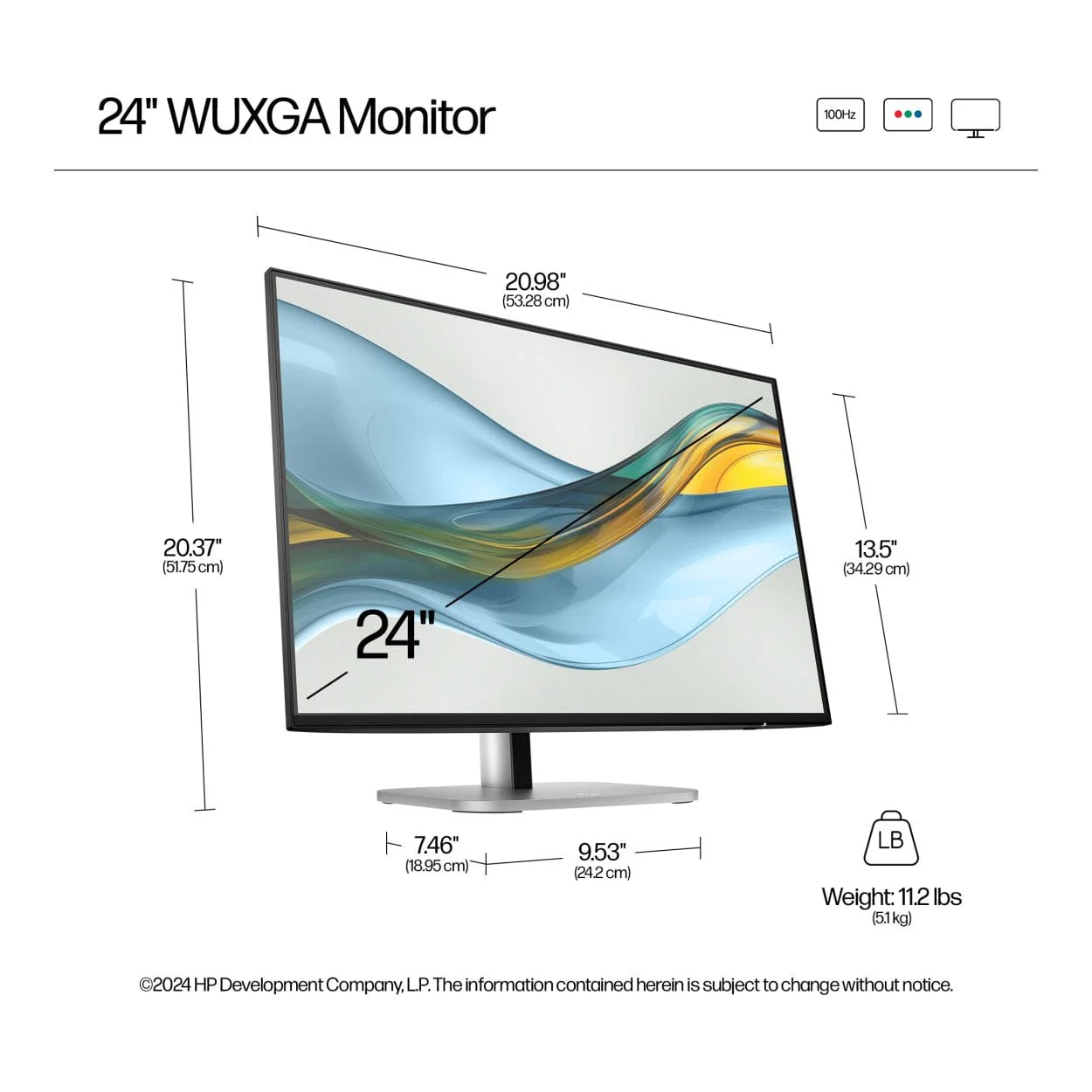 HP Series 5 Pro 524pn 24-inch 1920 x 1200p WUXGA 16:10 100Hz 5ms LED IPS Monitor 9D9A7A5 - Image 11