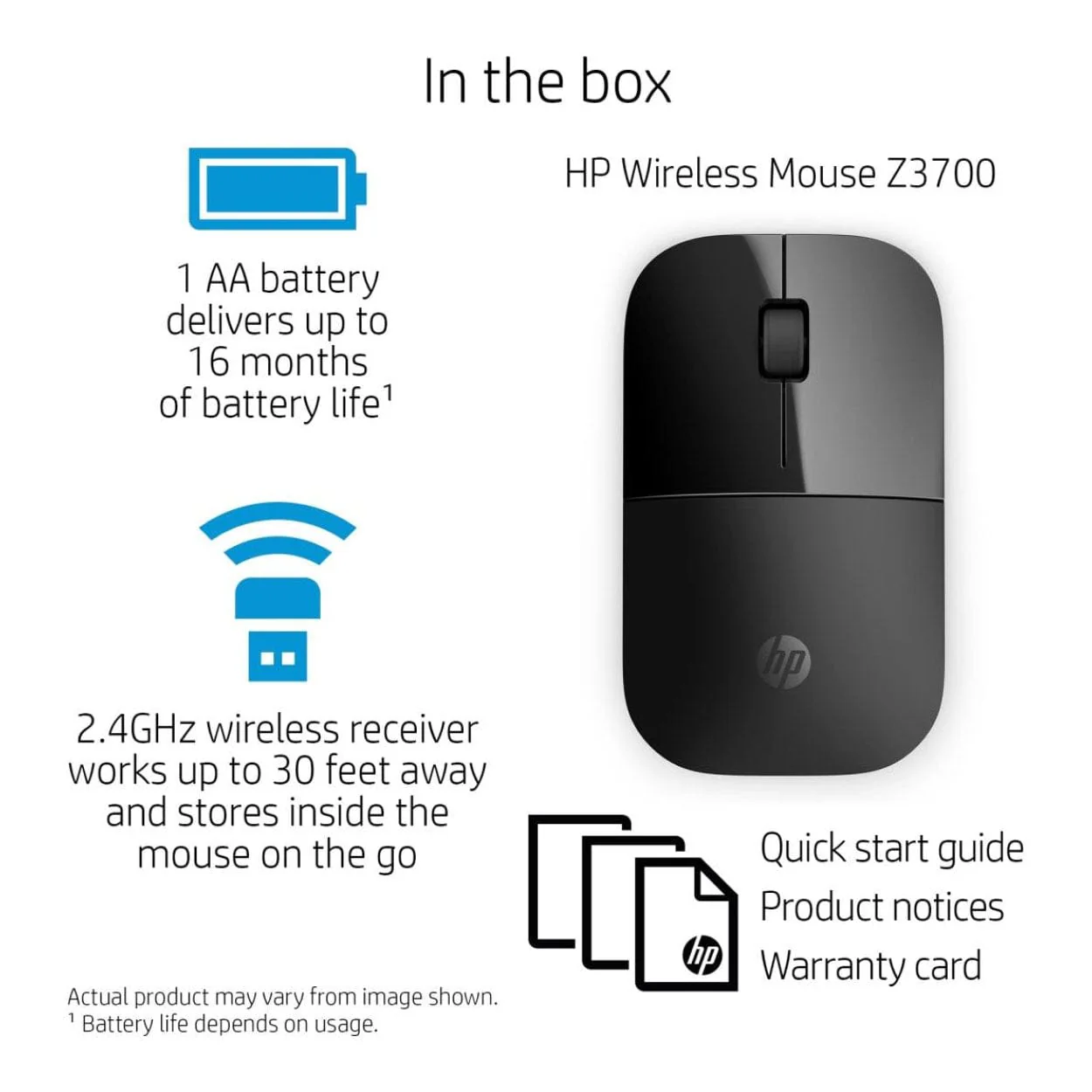HP Z3700 Wireless Mouse Black V0L79AA - Image 6