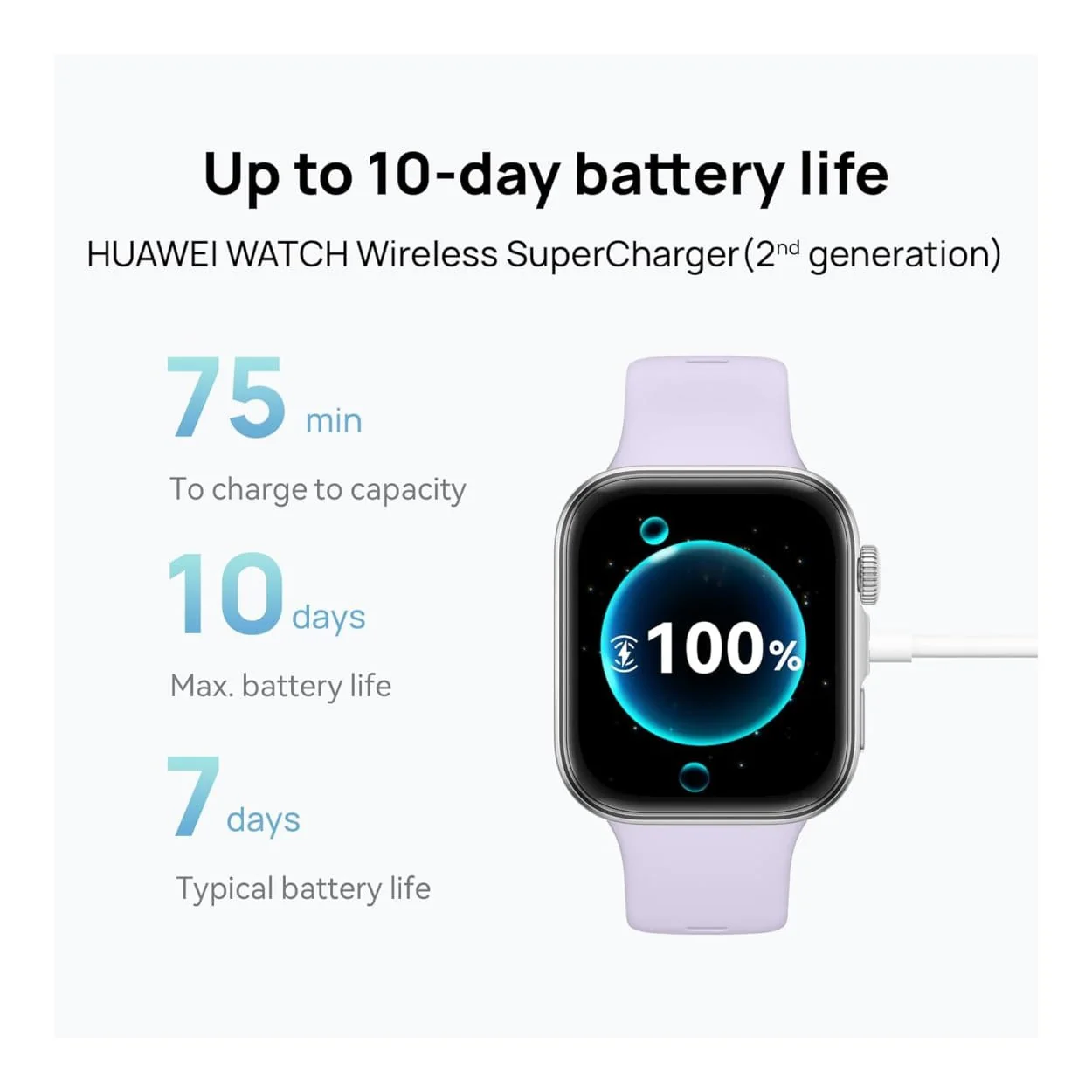 Huawei Watch Fit 4 with Fluoroelastomer Strap - Purple 55020FAF - Image 8