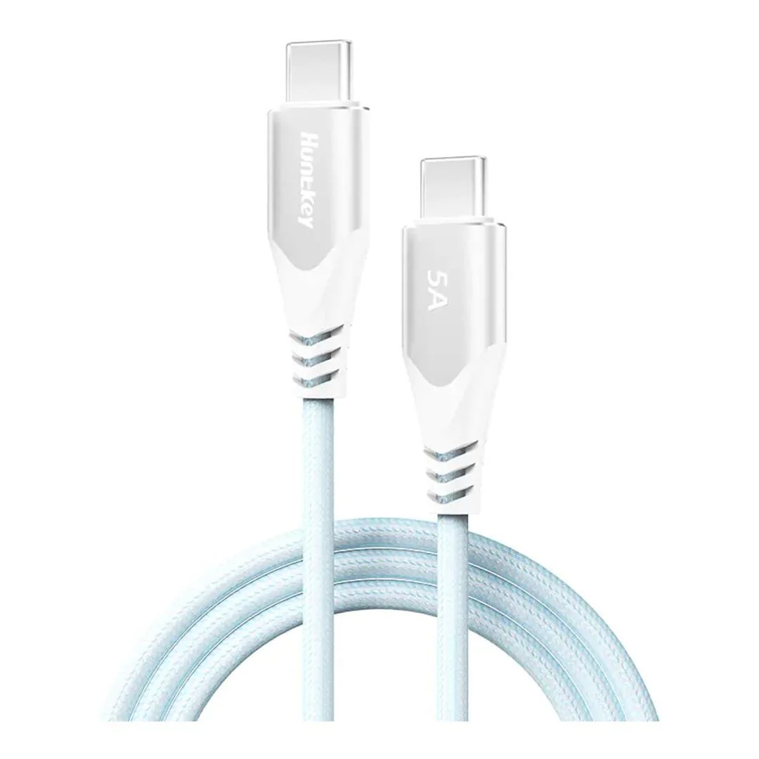 Huntkey 5A 100W Type-C Male to Male Cable 2m Blue HKCCC501502