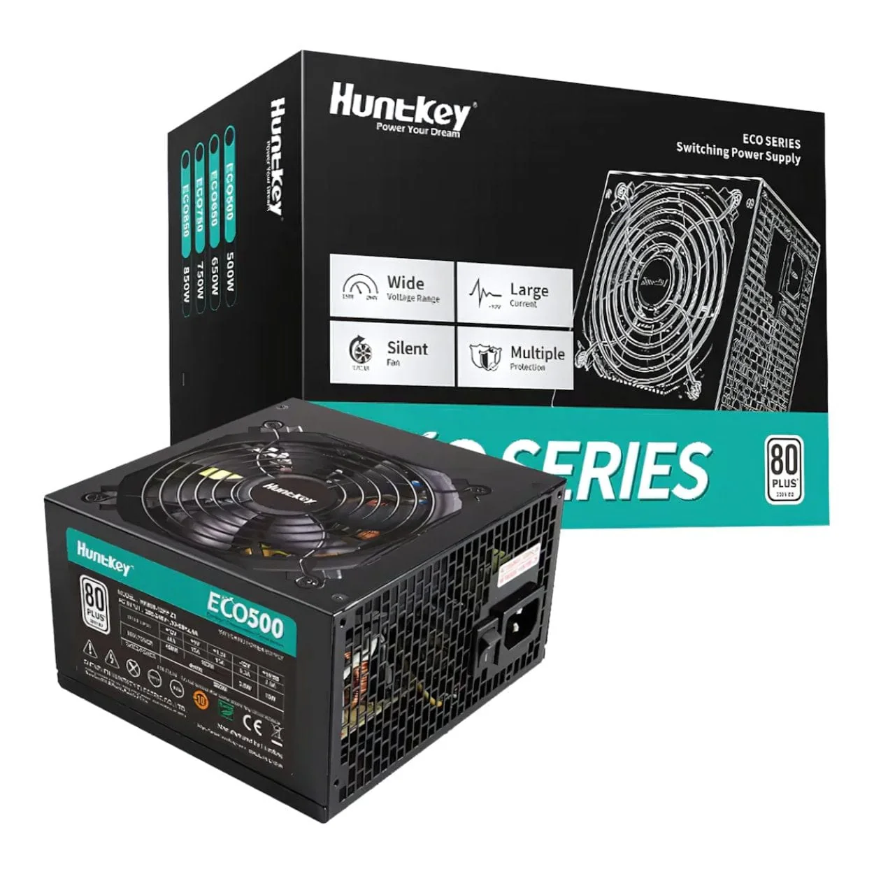 Huntkey ECO500 500W 80 Plus White Power Supply P28-600120001R - Image 3