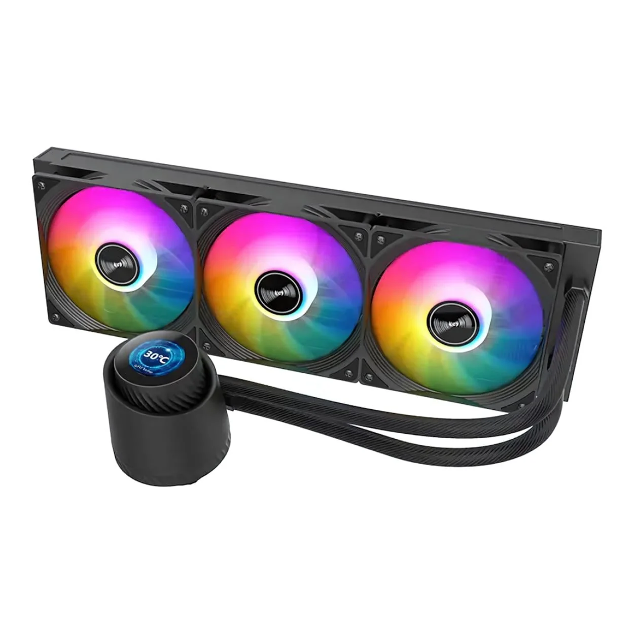 Huntkey GX360R Atlas Shark 360 ARGB AiO CPU Liquid Cooler - Black - Image 2