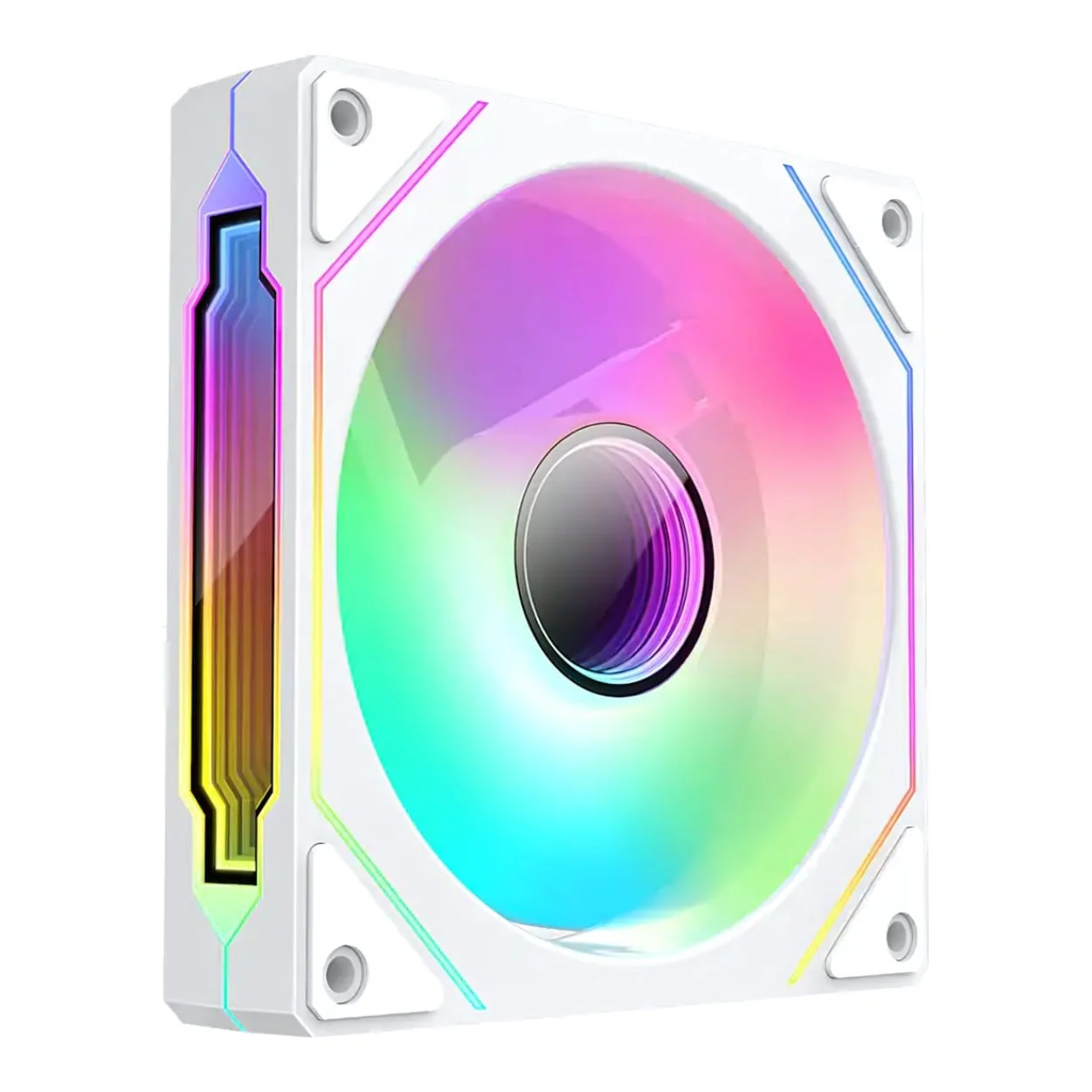 Huntkey GX760A Fortune ATX Gaming PC Case with GS120 Fantasy ARGB Fans - White - Image 6