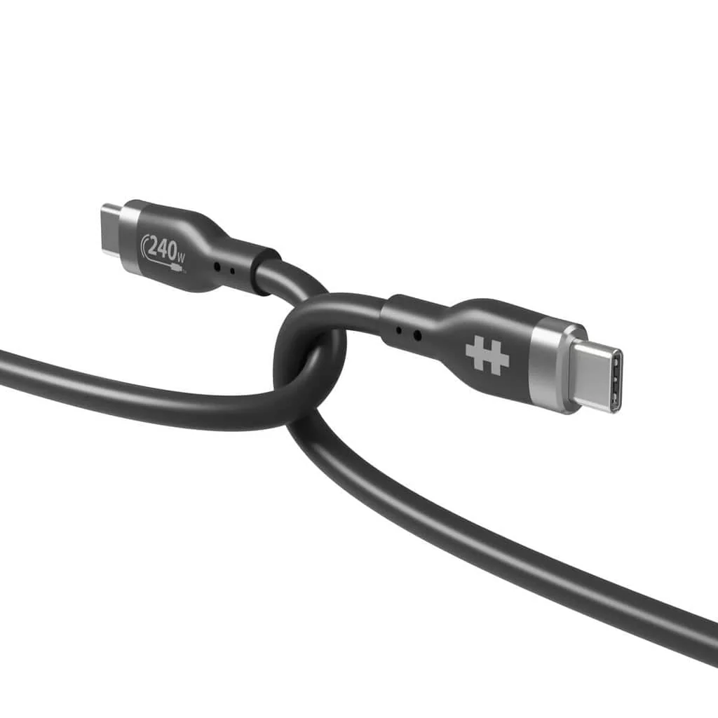 Hyper HyperJuice 240W Silicone 2m USB-C to USB-C Cable Black HJ4002BKGL - Image 2