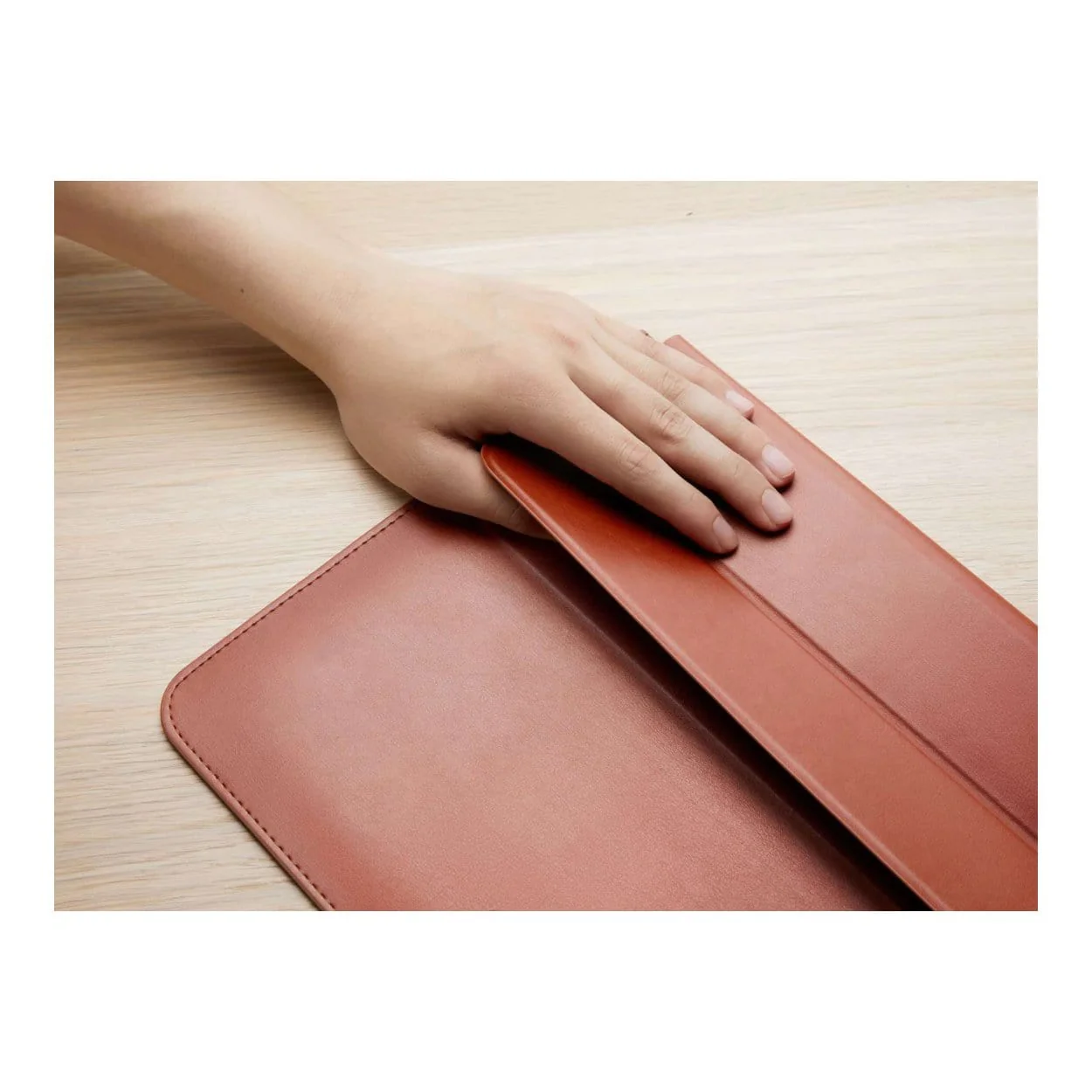 Hyper HyperShield Stand & Go Sleeve for 13-14-inch MacBook Pro and Air - Tan HS595-14T - Image 2