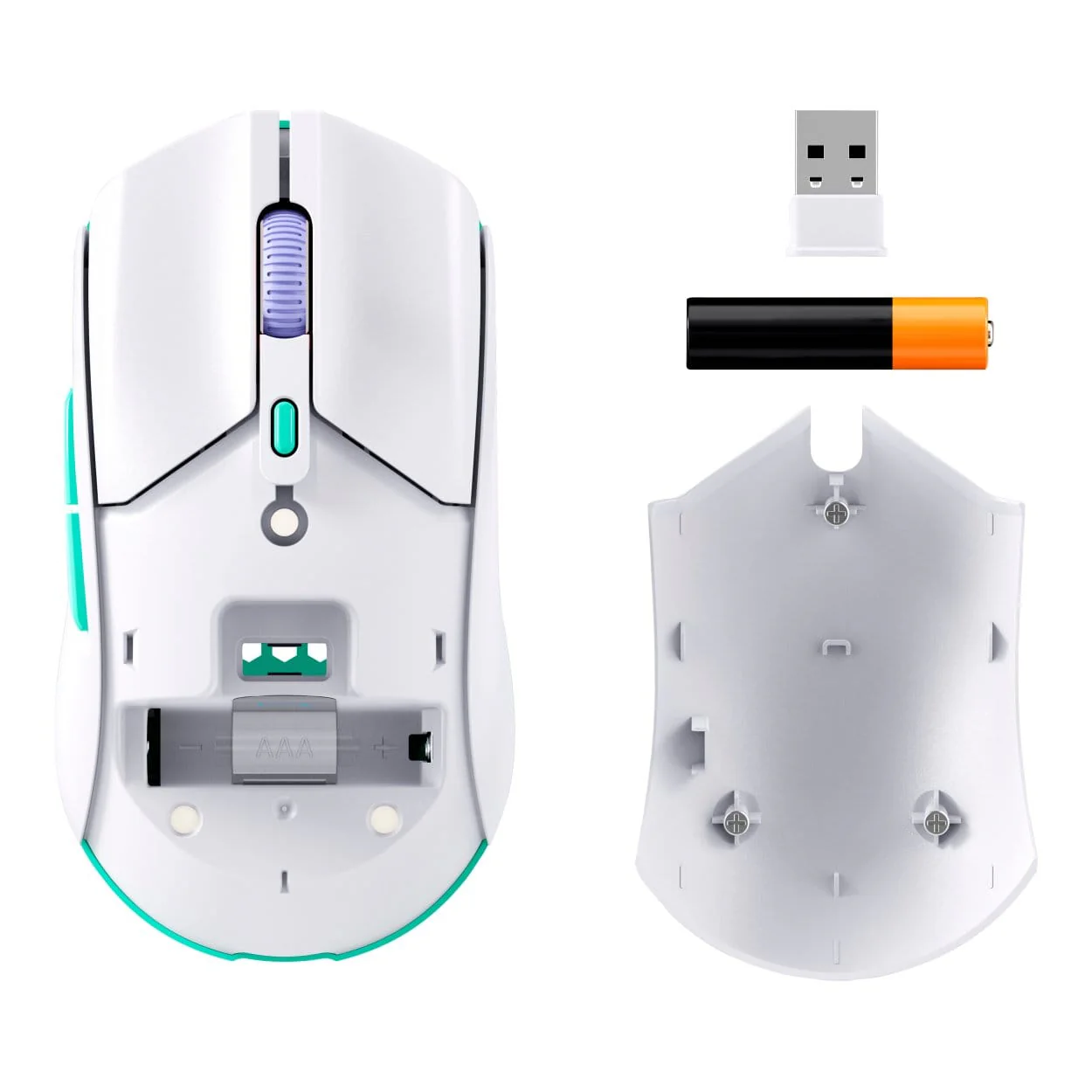 HyperX Pulsefire Haste 2 Core Wireless Gaming Mouse White-Green 8R2E7AA - Image 9