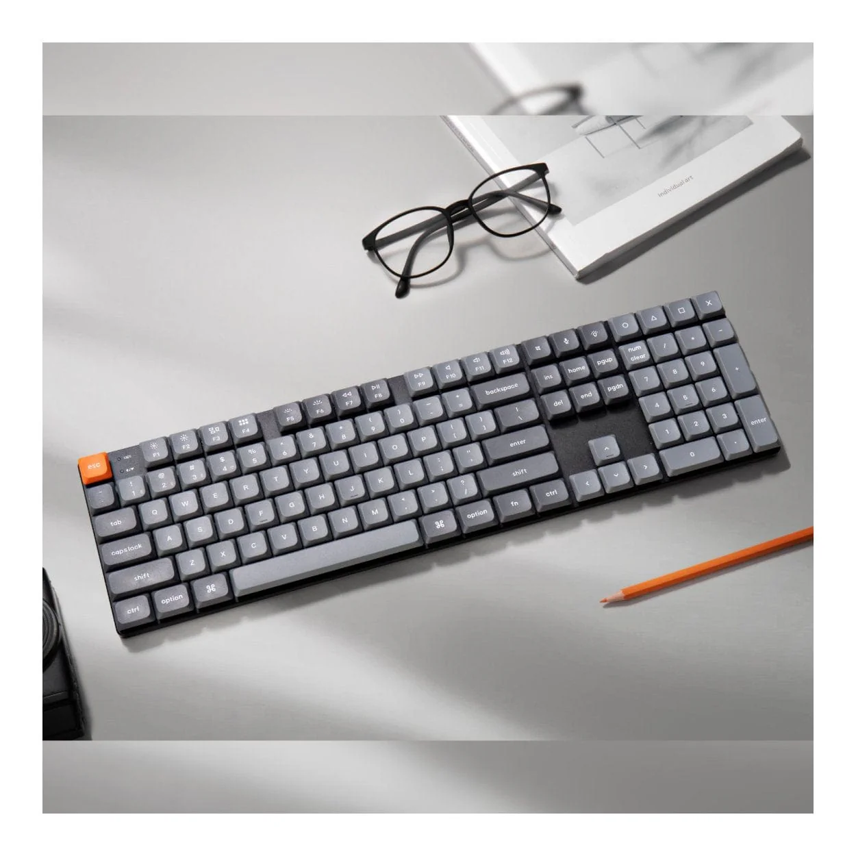 Keychron K5 Max QMK/VIA Full-sized Wireless Custom Mechanical Keyboard Brown Switches K5M-H3 - Image 3