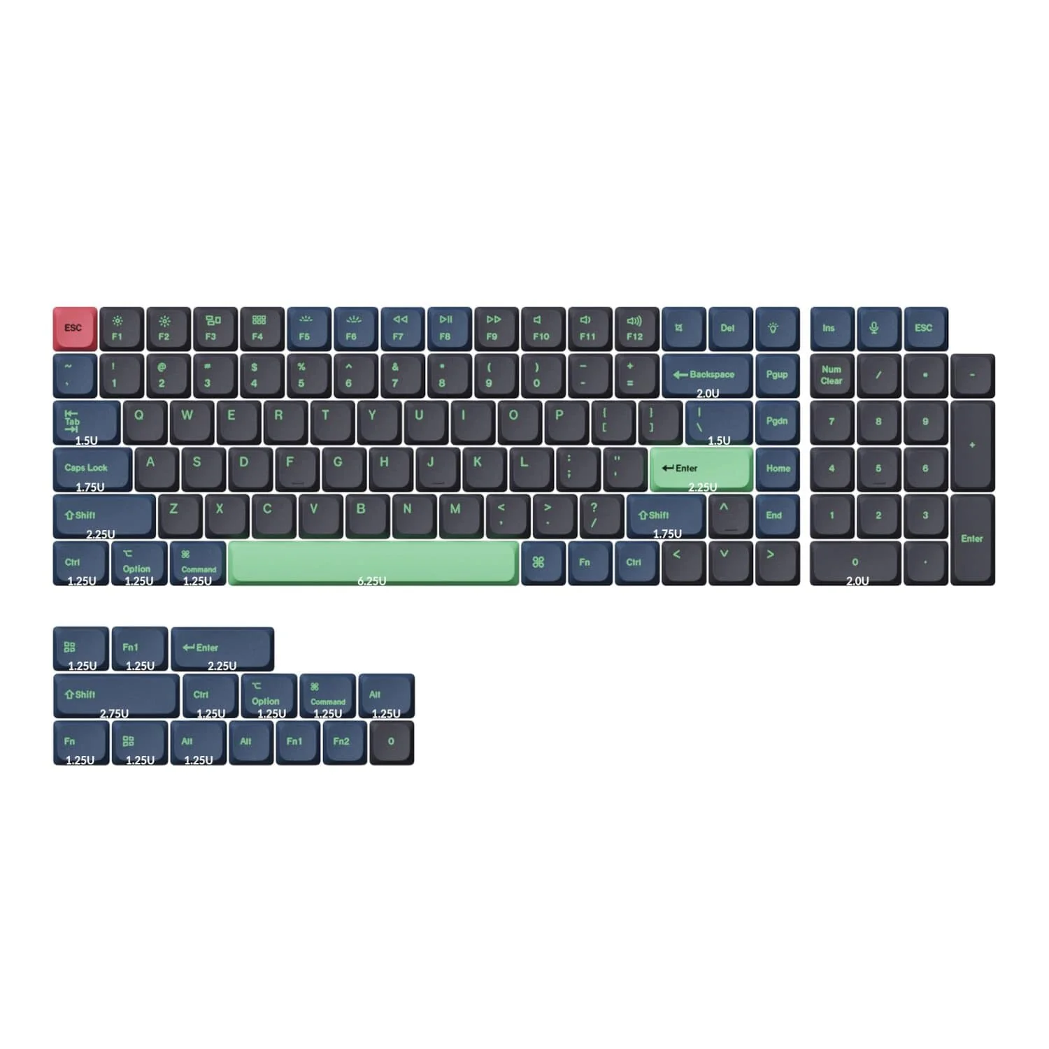 Keychron PBT-62 Low Profile Dye-Sub PBT LSA Full Set Keycap Set - Hacker Edition - Image 4