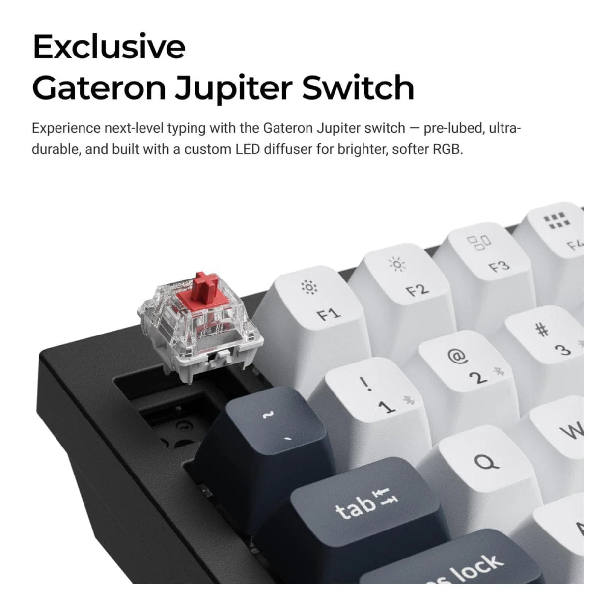 Keychron Q3 Max QMK/VIA TKL 80 RGB Gateron Jupiter Red Wireless Mechanical Keyboard Black Q3M-M1 - Image 4