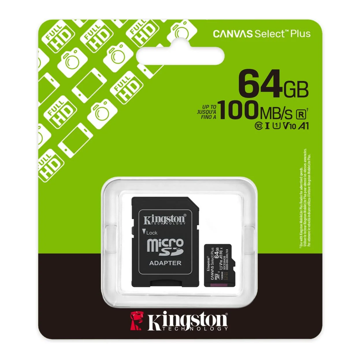 Kingston Technology 64GB microSDXC Canvas Select Plus Gen3 A1 Card + Adapter SDCS3/64GB - Image 5