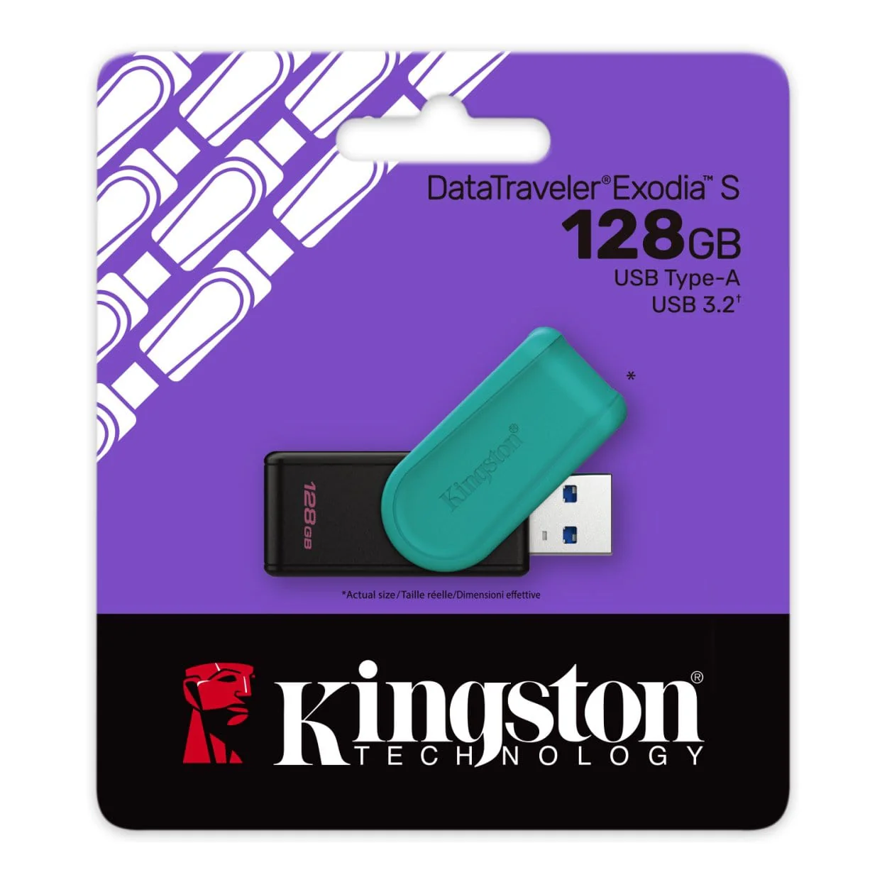Kingston Technology DataTraveler Exodia S 128GB USB 3.2 Black and Turquoise USB Flash Drive DTXS/128GB - Image 3