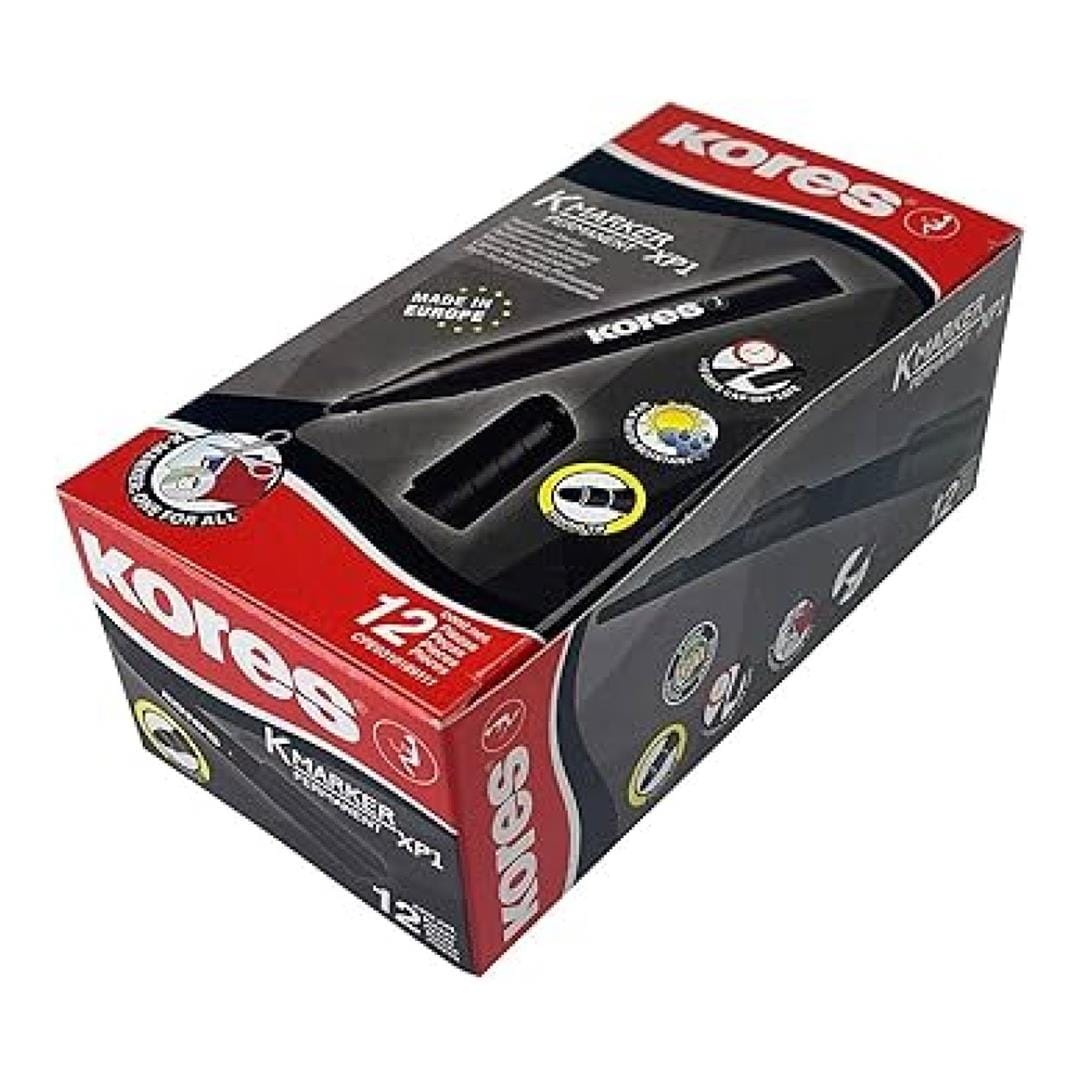 Kores K-Marker Permanent Marker Bullet Tip 12-pieces Black 20930