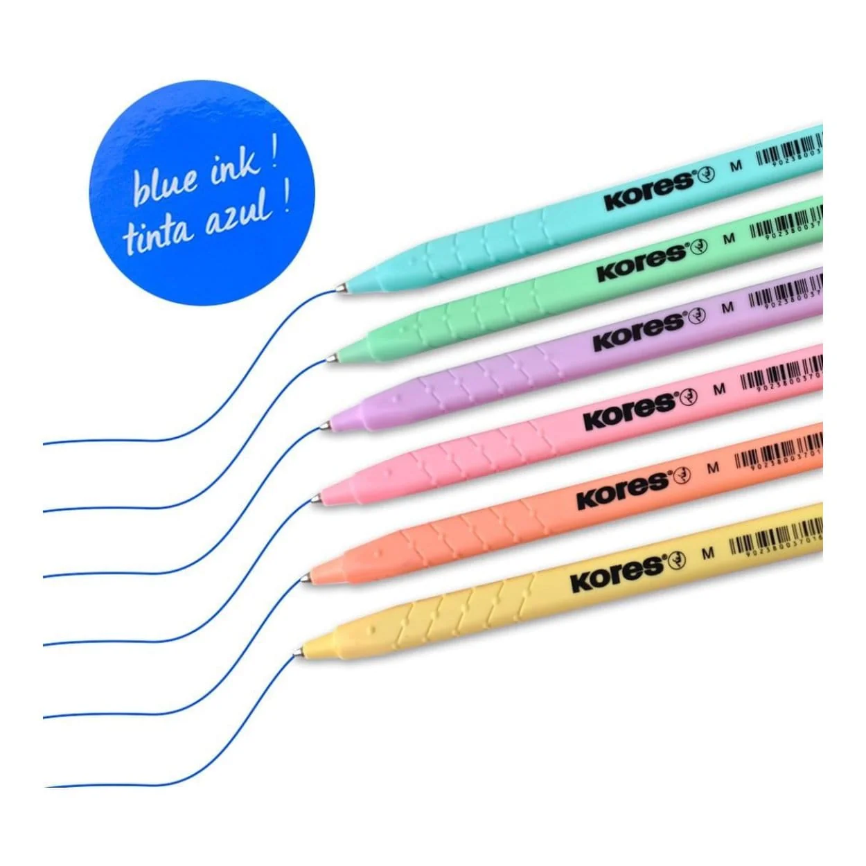 Kores K-ORM Opaque Pastel Barrel Ballpoint Pens 50-pack 37086 - Image 3