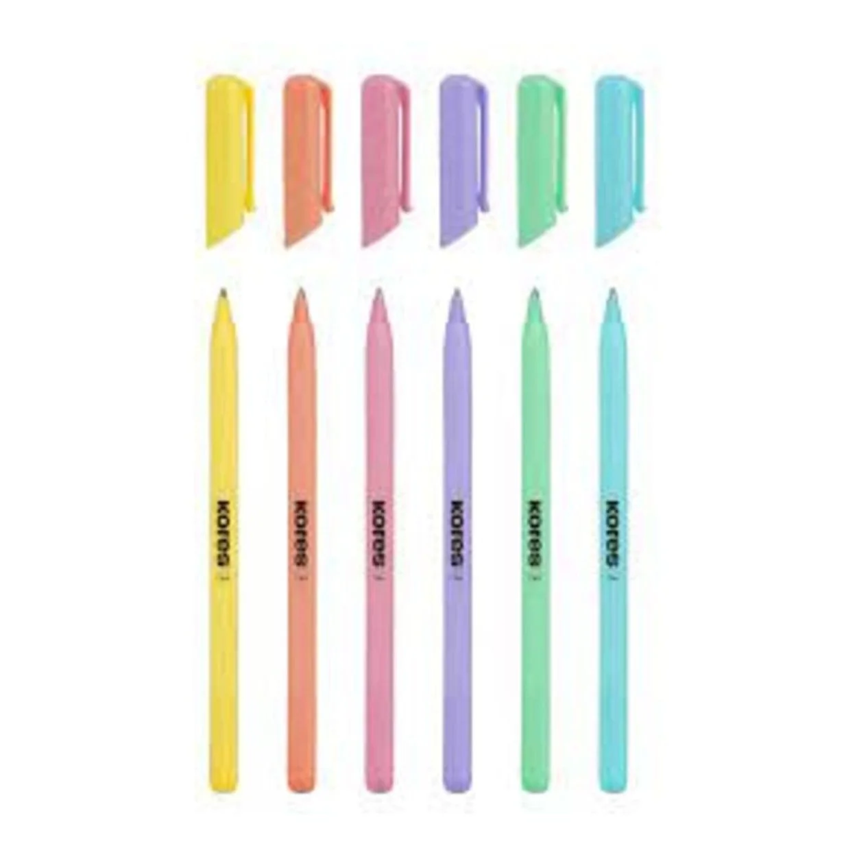 Kores K-ORM Opaque Pastel Barrel Ballpoint Pens 6-pack 37066 - Image 2