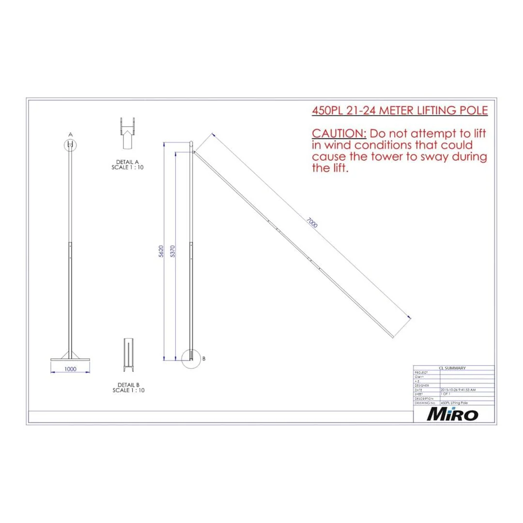 Lattice 450PL Mast Lifting Pole