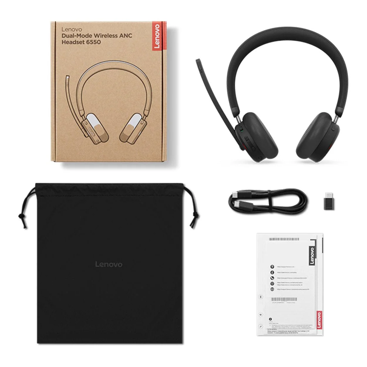 Lenovo 6550 Wireless Office Headset Black 4XD1S19778 - Image 6