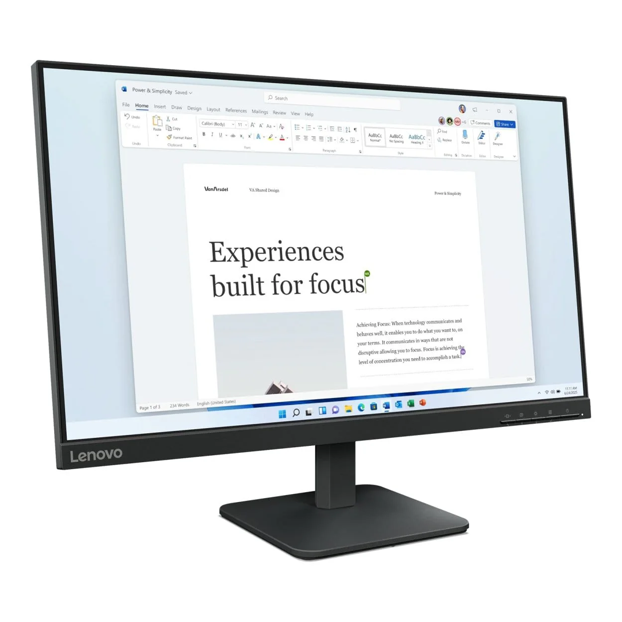 Lenovo L24-4e 23.8-inch 1920 x 1080p FHD 16:9 100Hz 4ms LED IPS Monitor 68C2KAC1SA - Image 3