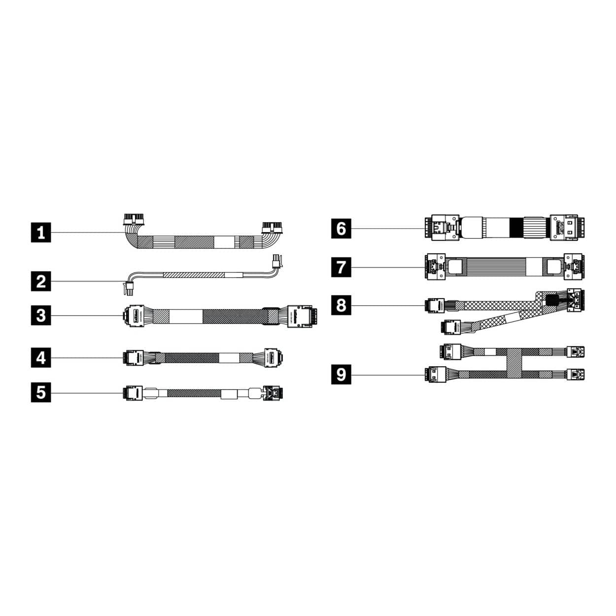 Lenovo ThinkSystem SR630 V2 8x2.5-inch SAS/SATA Backplane Cable Kit v2 4X97A59982 - Image 2