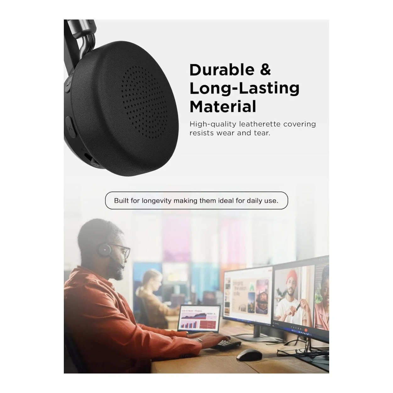 Lenovo Wireless VoIP Headset Earcups 4XD1M80021 - Image 4