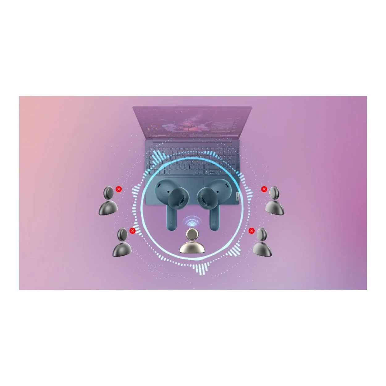 Lenovo YOGA PC Edition Wireless Earbuds - Tidal Teal GXD1N63507 - Image 13