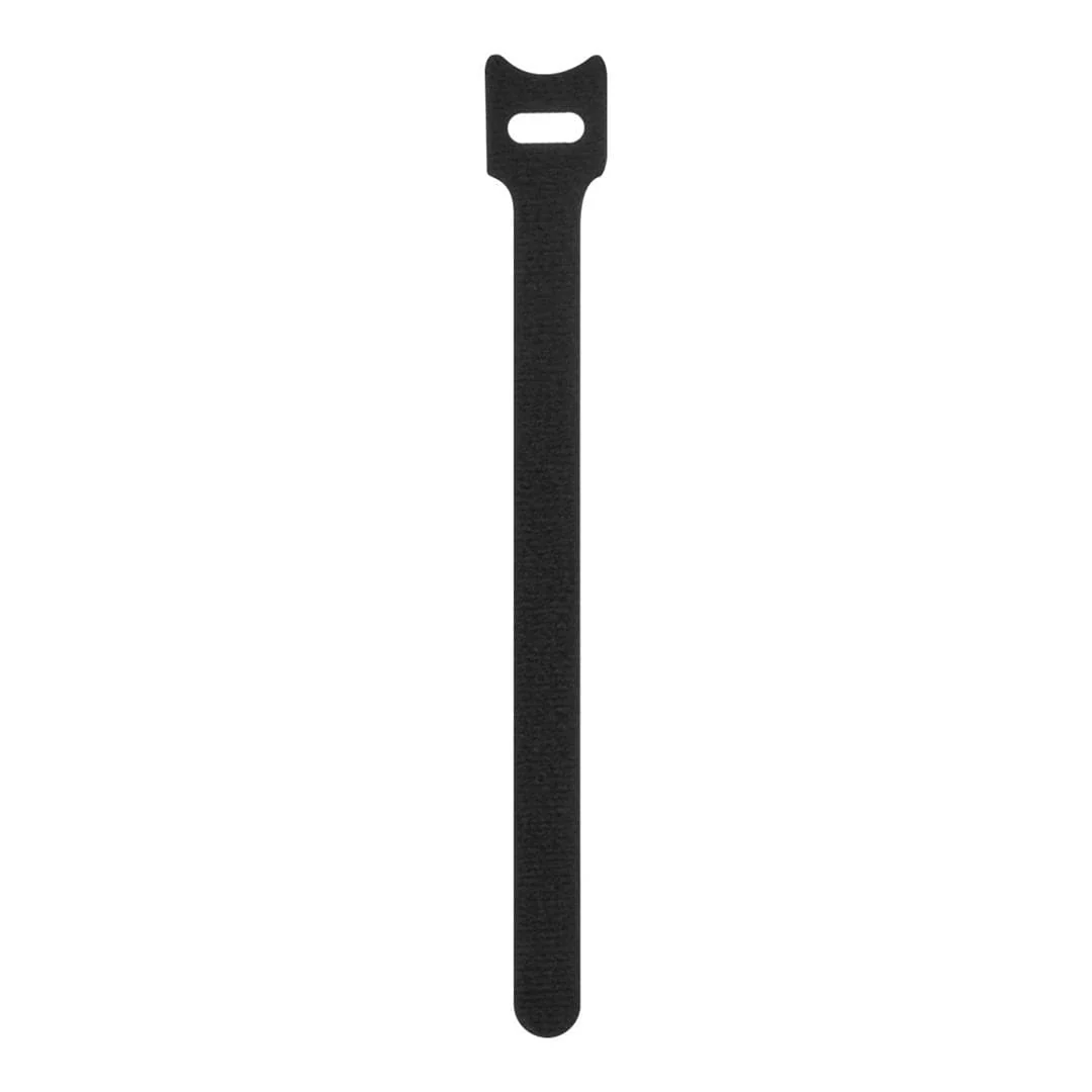LinkQnet 12x200mm Hook and Loop Wrap Strap Black 100-pack