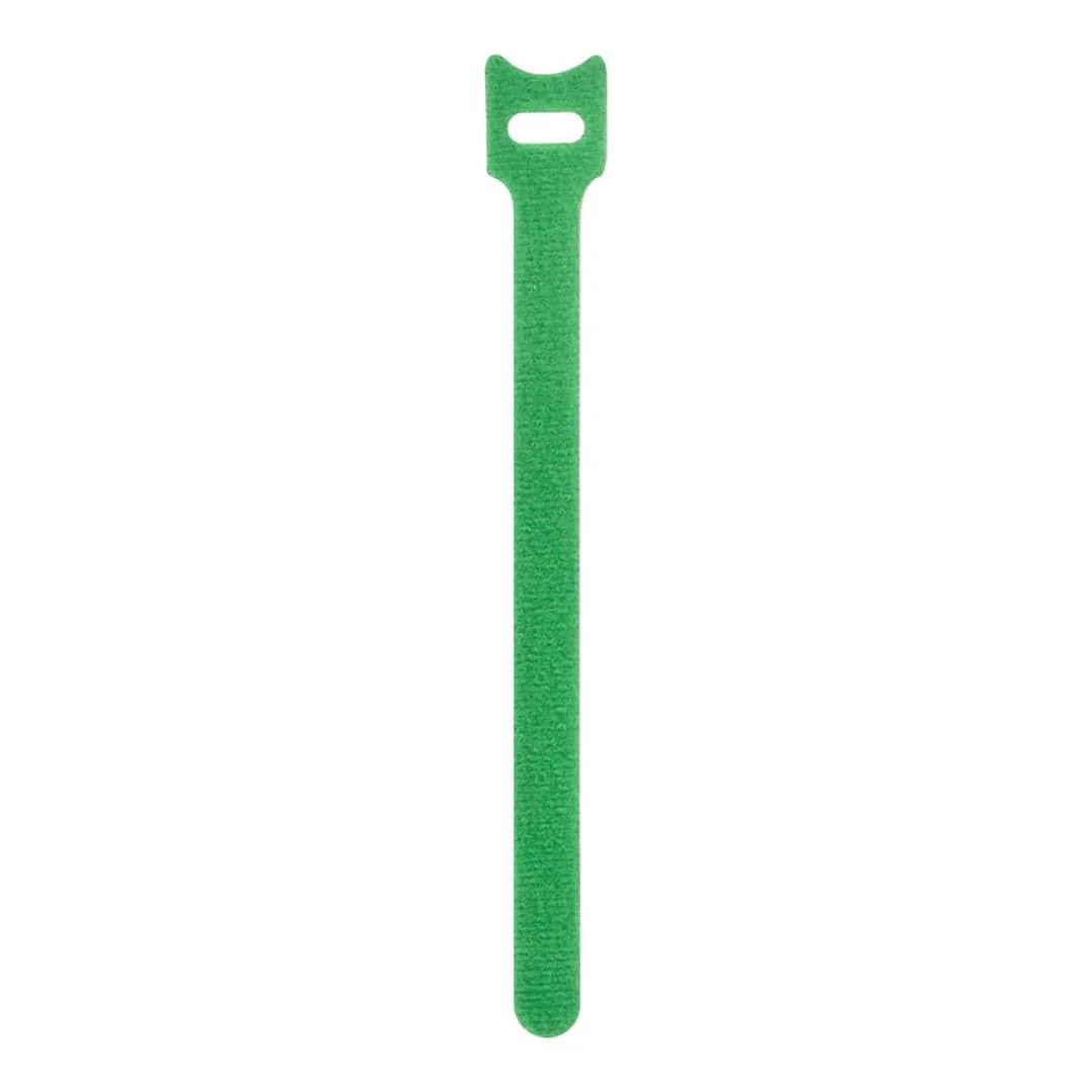 LinkQnet 12x200mm Hook and Loop Wrap Strap Green 100-pack