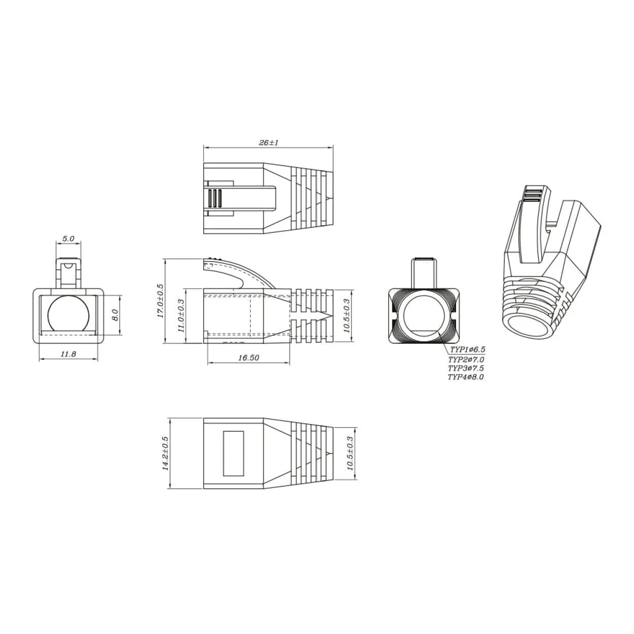 LinkQnet CAT6A STP Easy Pass Plug And Transparent Strain-Relief Boot NET-CAT6A-BOOTCRIMP - Image 4