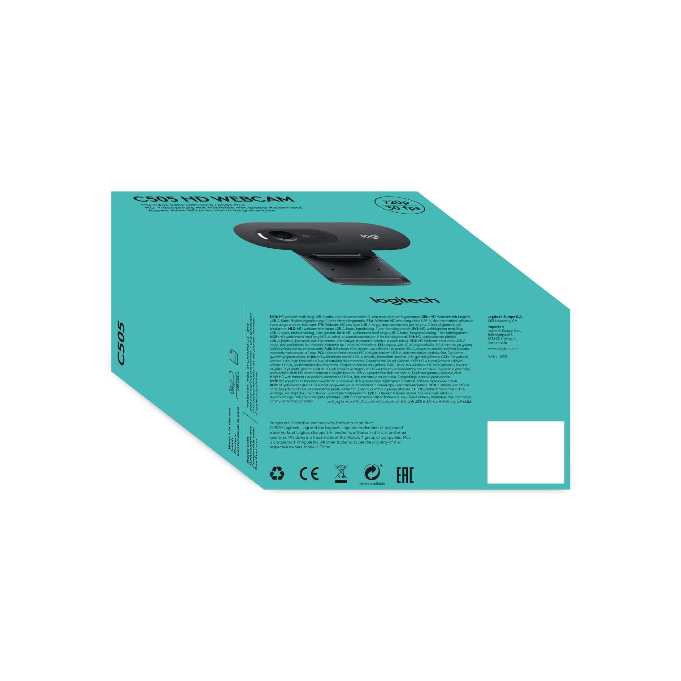 Logitech C505 HD 720P Webcam with Mic 960-001364 - Image 4
