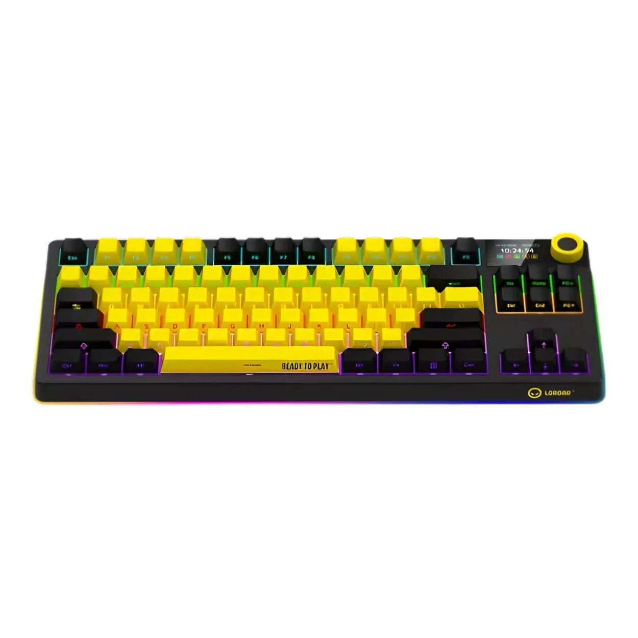 Lorgar KBP70TKLW Wireless TKL Mechanical Gaming Keyboard Pro Black and Yellow LRG-KBP70TKLW-YL-US - Image 2