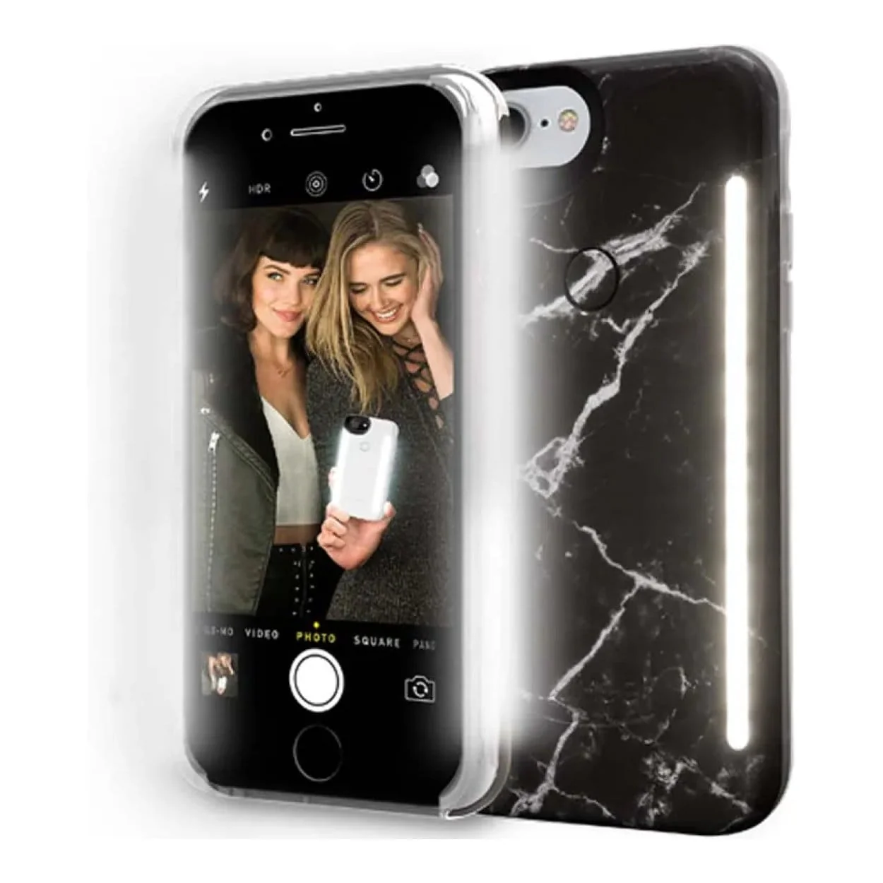 LuMee duo Protective Case for iPhone 8 Black Marble LD-IP8-BMR - Image 3