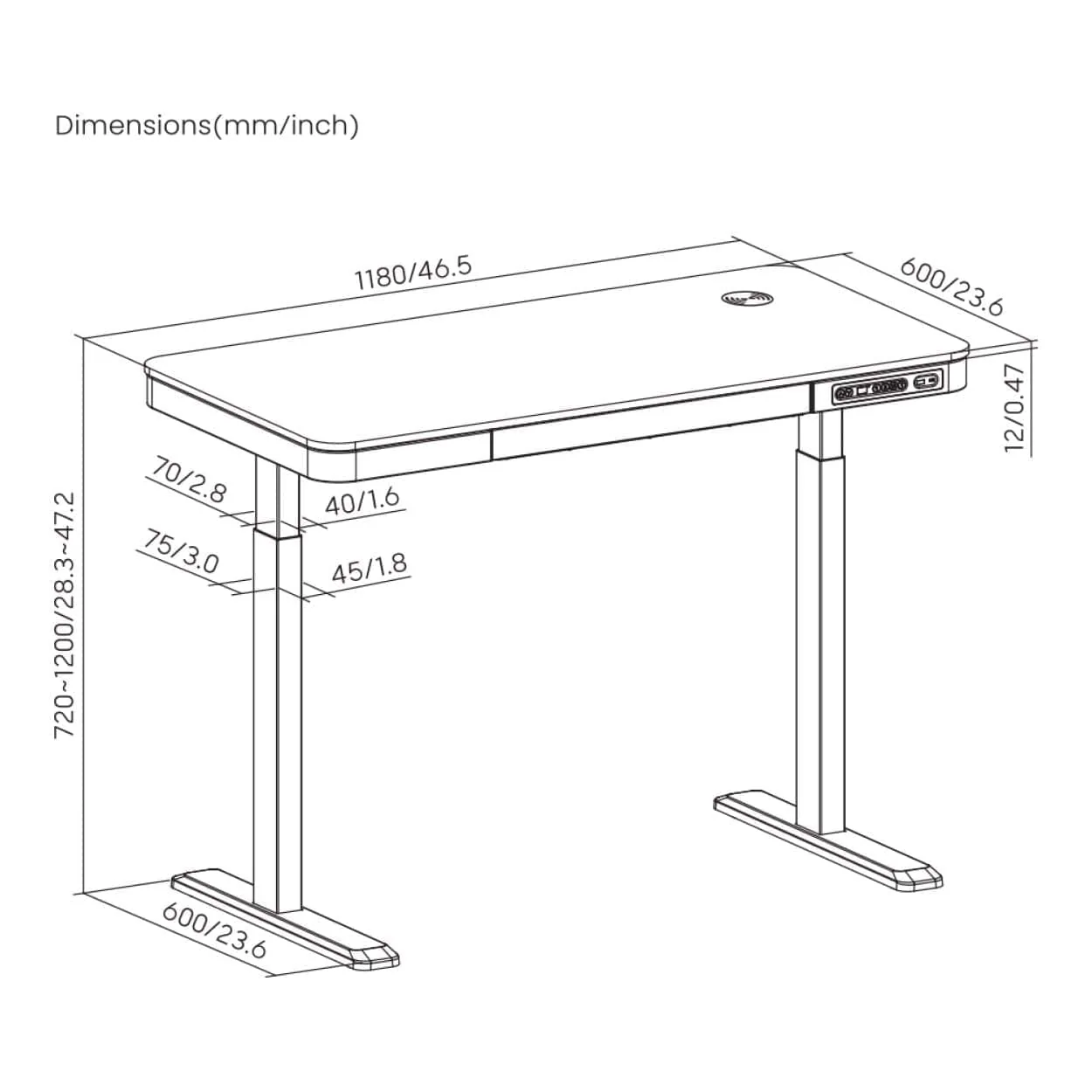 Lumi S08-22D-SWW Single Motor Sit-Stand Desk Black - Image 6