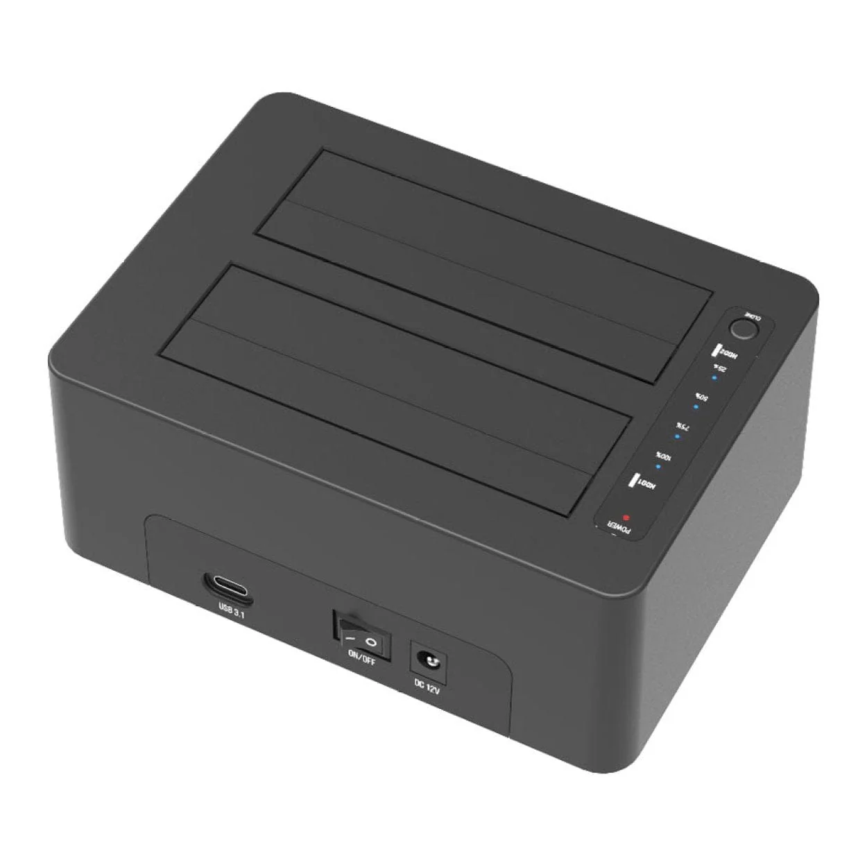 Maiwo K3082C 2-Bay Sata USB-C 3.0 HDD Cloner - Image 2