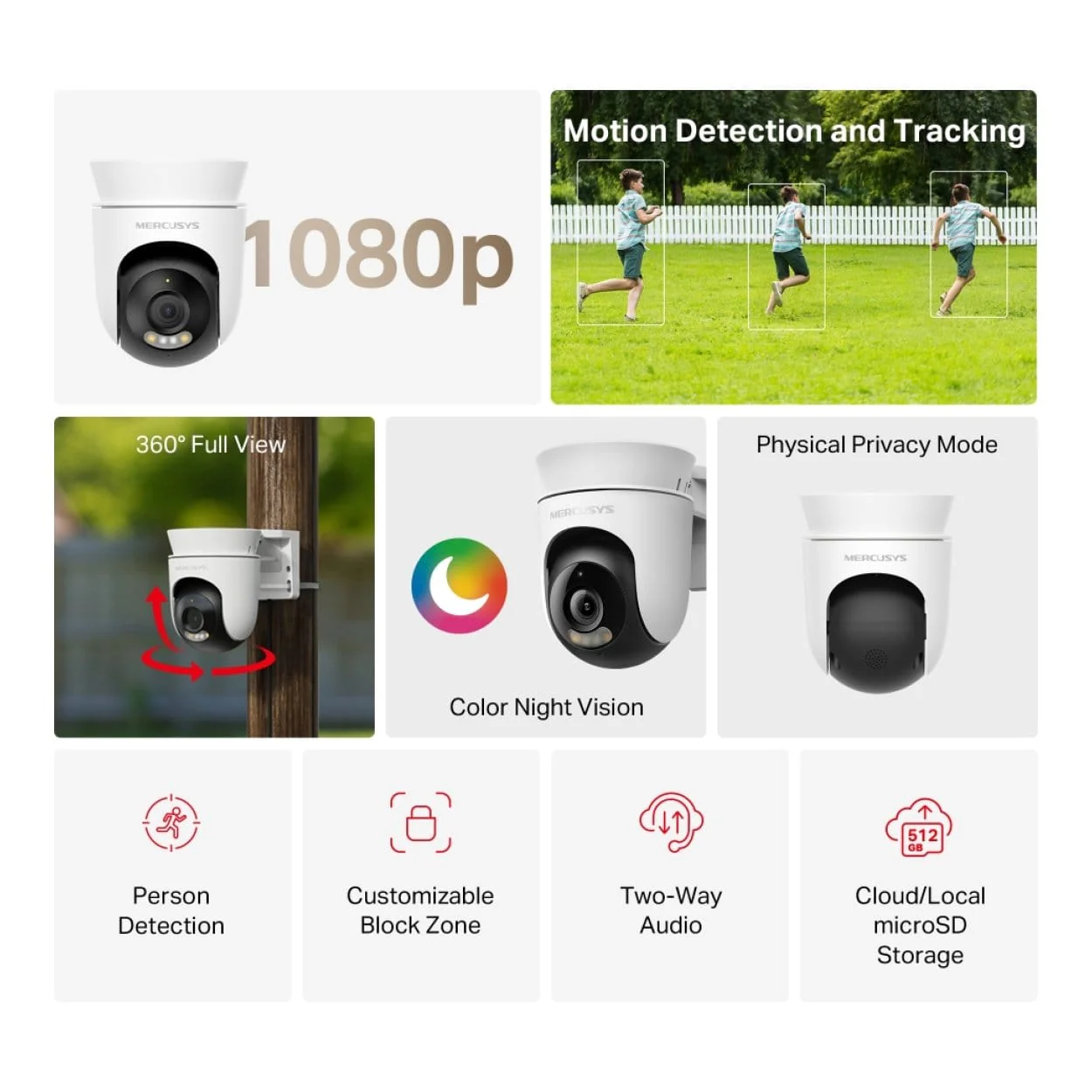 Mercusys MC500 2MP 4mm Wi-Fi Pan/Tilt Security Camera - Image 3