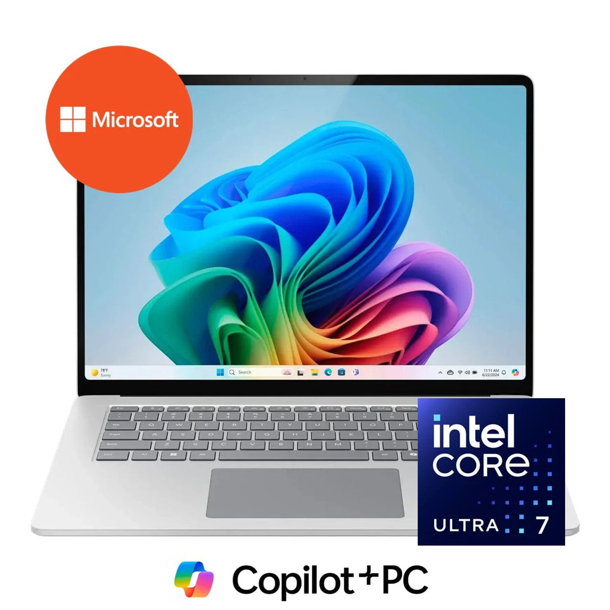 Microsoft Surface 7 15-Inch PixelSense AI Laptop - Intel Core Ultra 7 266V 512GB SSD 16GB RAM Win 11 Pro Platinum - Image 2