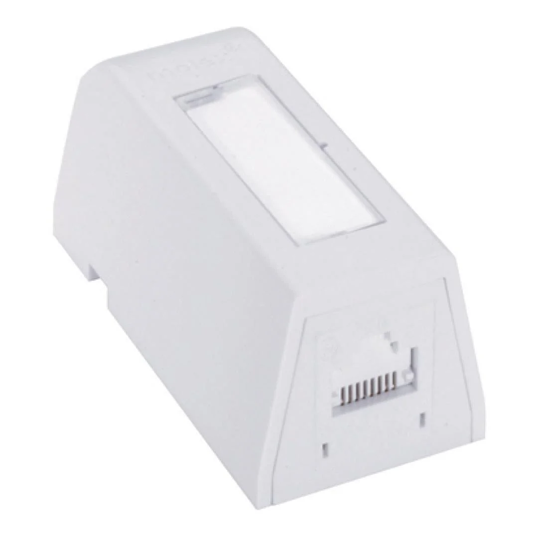Molex CAT6 1-port Populated Surface Mount Box White NET-SURF-CAT6-1P-L