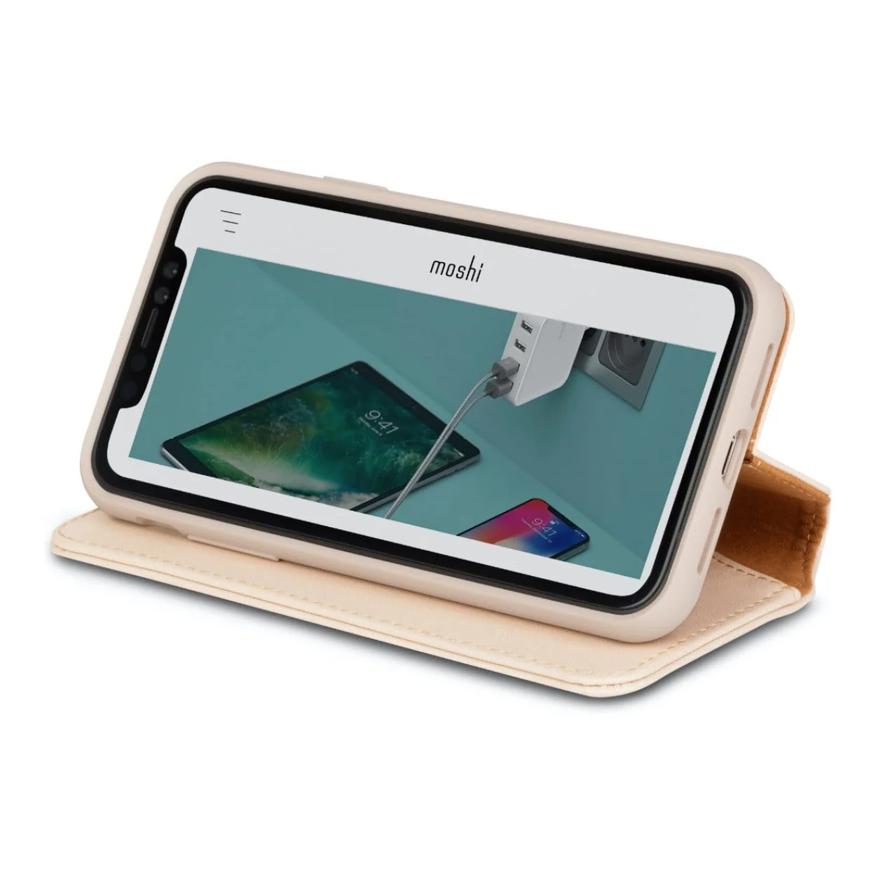 Moshi Overture Premium Wallet Case for iPhone XS Max - Savanna Beige 99MO091262 - Image 3