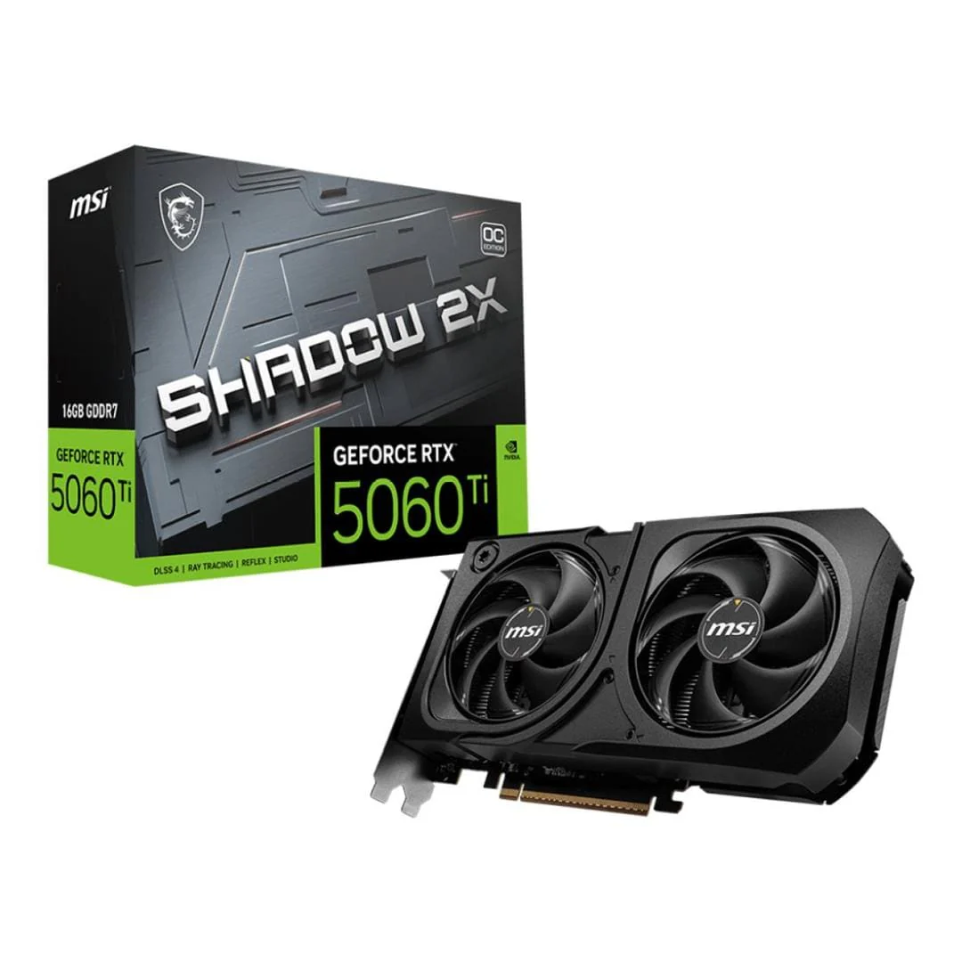 MSI GeForce RTX 5060 Ti Shadow 2X OC Plus 16GB GDDR7 Graphics Card