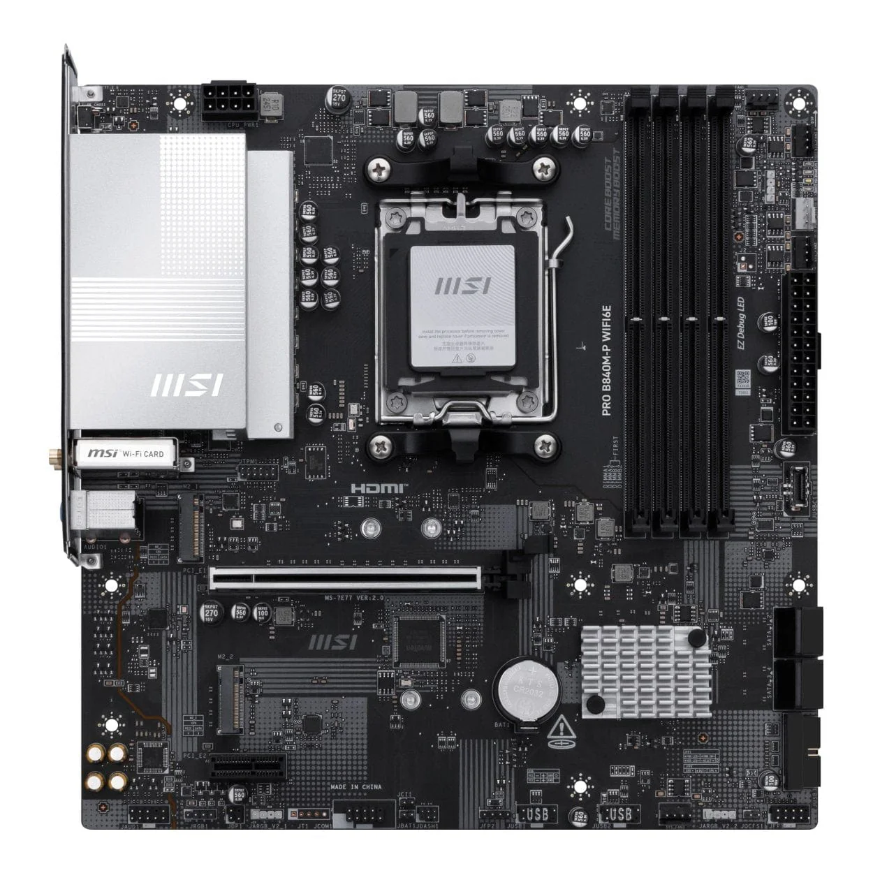 MSI Pro B840M-P Wi-Fi 6E AMD Socket AM5 micro ATX Motherboard - Image 2
