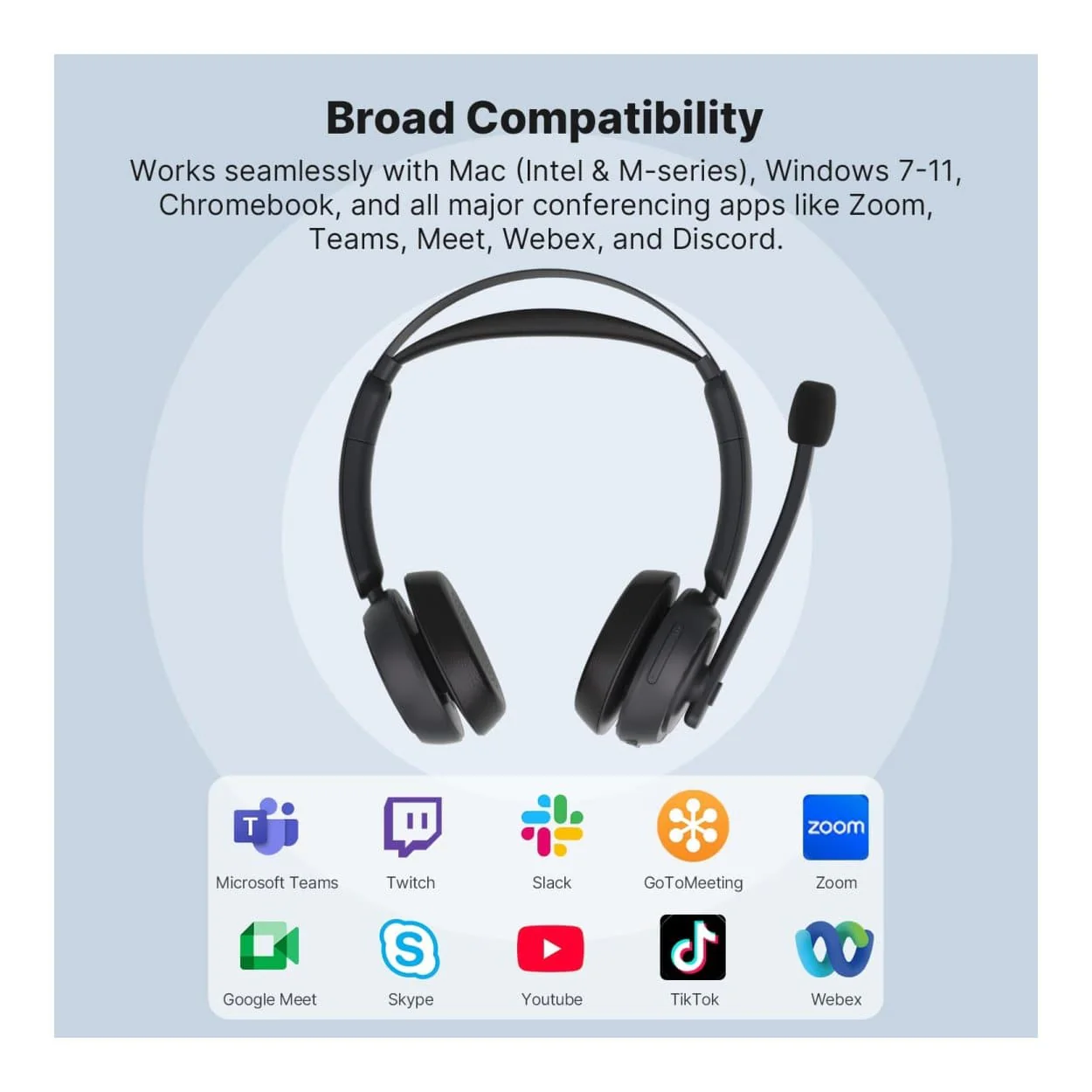 Nearity Wireless Bluetooth Headset with Mic and Charging Stand Black EP320 - Image 4