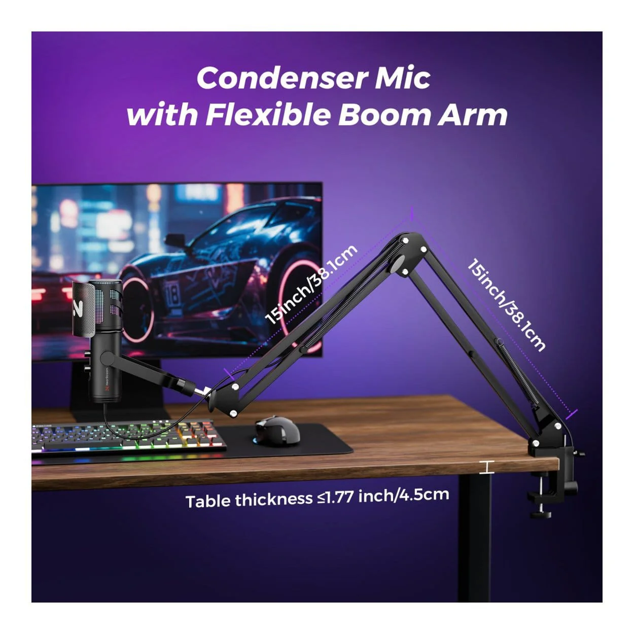NearStream AM30U AI Noise-Canceling Condenser Microphone with Boom Arm - Image 6